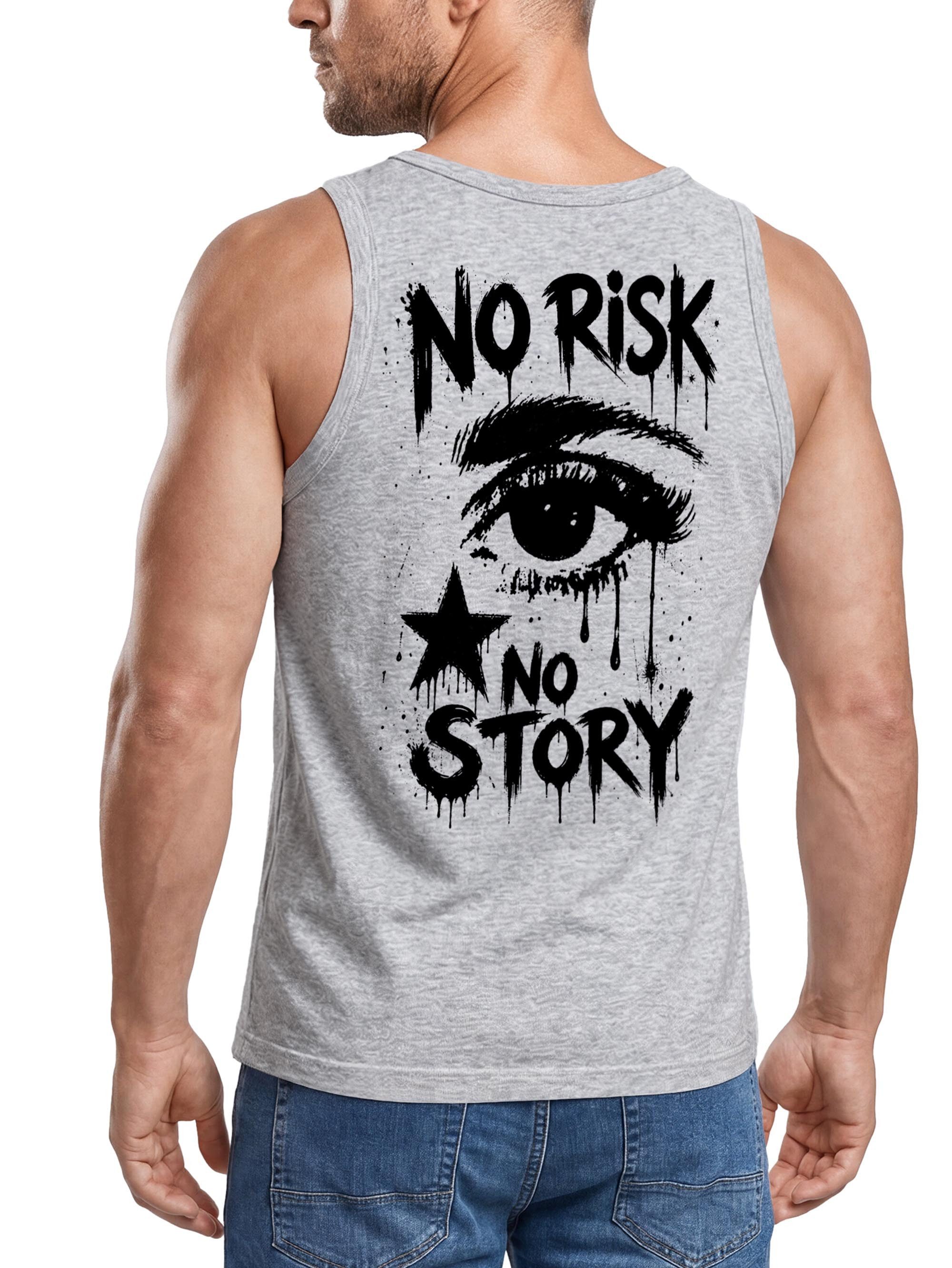 Neverless Tanktop Tanktop Herren mit Grafik-Print - No Risk No Story - Trägershirt mit Print