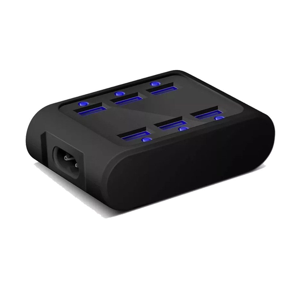 Iconbit FTB SIX Universalladegerät mit 6 USB Port Adapter USB, Charger Lade Adapter Schwarz