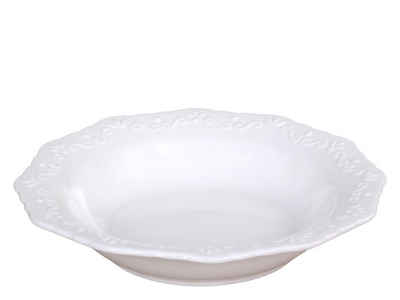 Chic Antique Speiseteller Chic Antique Suppenteller PROVENCE Porzellan Weiß 21 cm