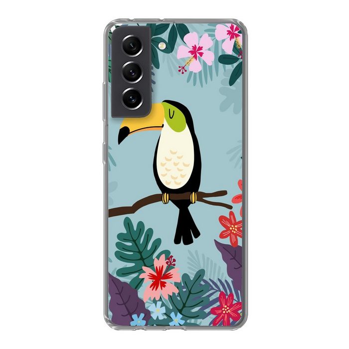 MuchoWow Handyhülle Tukan - Pflanzen - Kinder - Tiere - Kinder Phone Case Handyhülle Samsung Galaxy S21 FE Silikon Schutzhülle