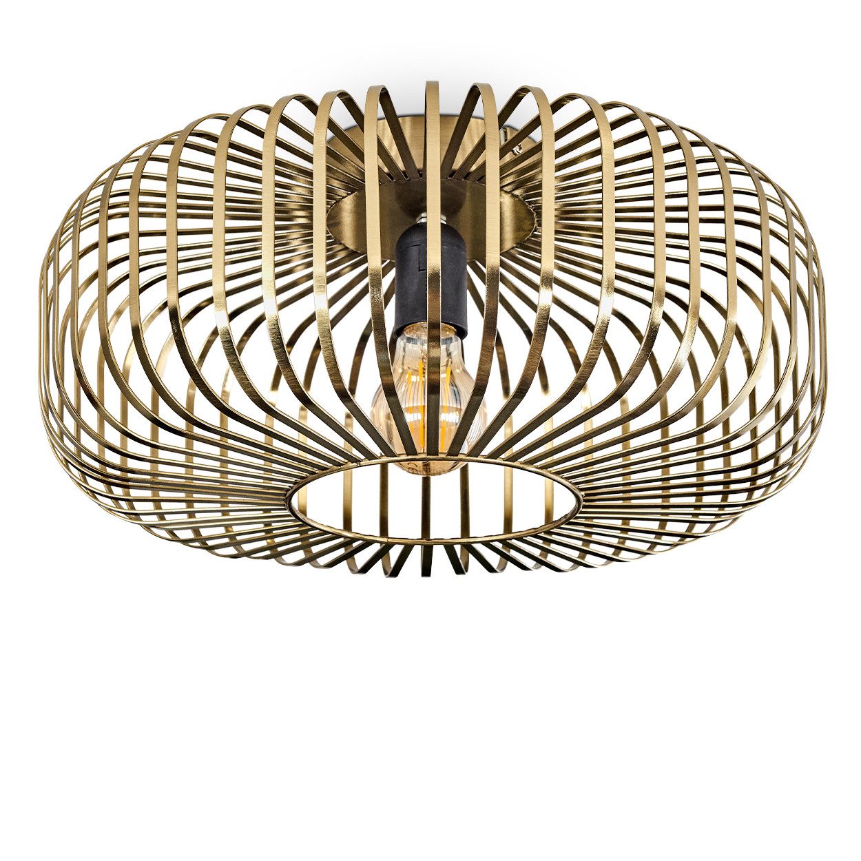 hofstein Deckenleuchte runde Deckenlampe aus Metall in Altmessingfarben, oh günstig online kaufen