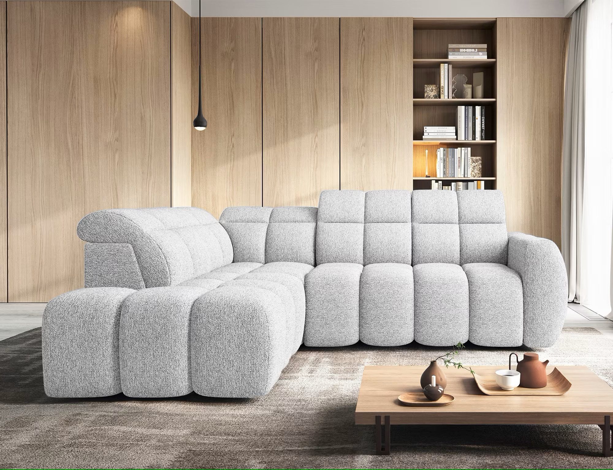 Eltap Ecksofa Falconn, mit elektrischem Sitzvorschub und Bettkasten