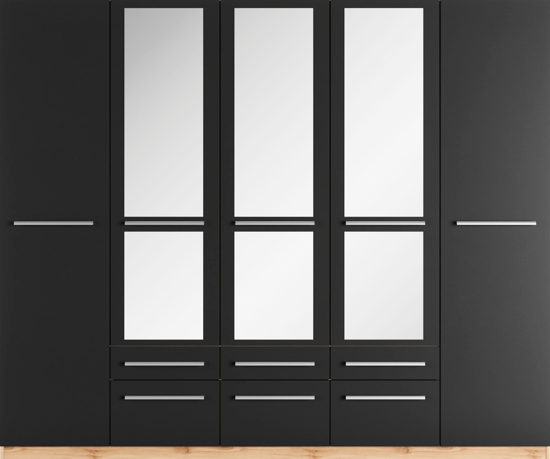 priess Kleiderschrank Schrank Garderobe Wäscheschrank Barcelona in 5 Breiten viel Stauraum, geräumige Schubkästen, mit Spiegel, MADE IN GERMANY
