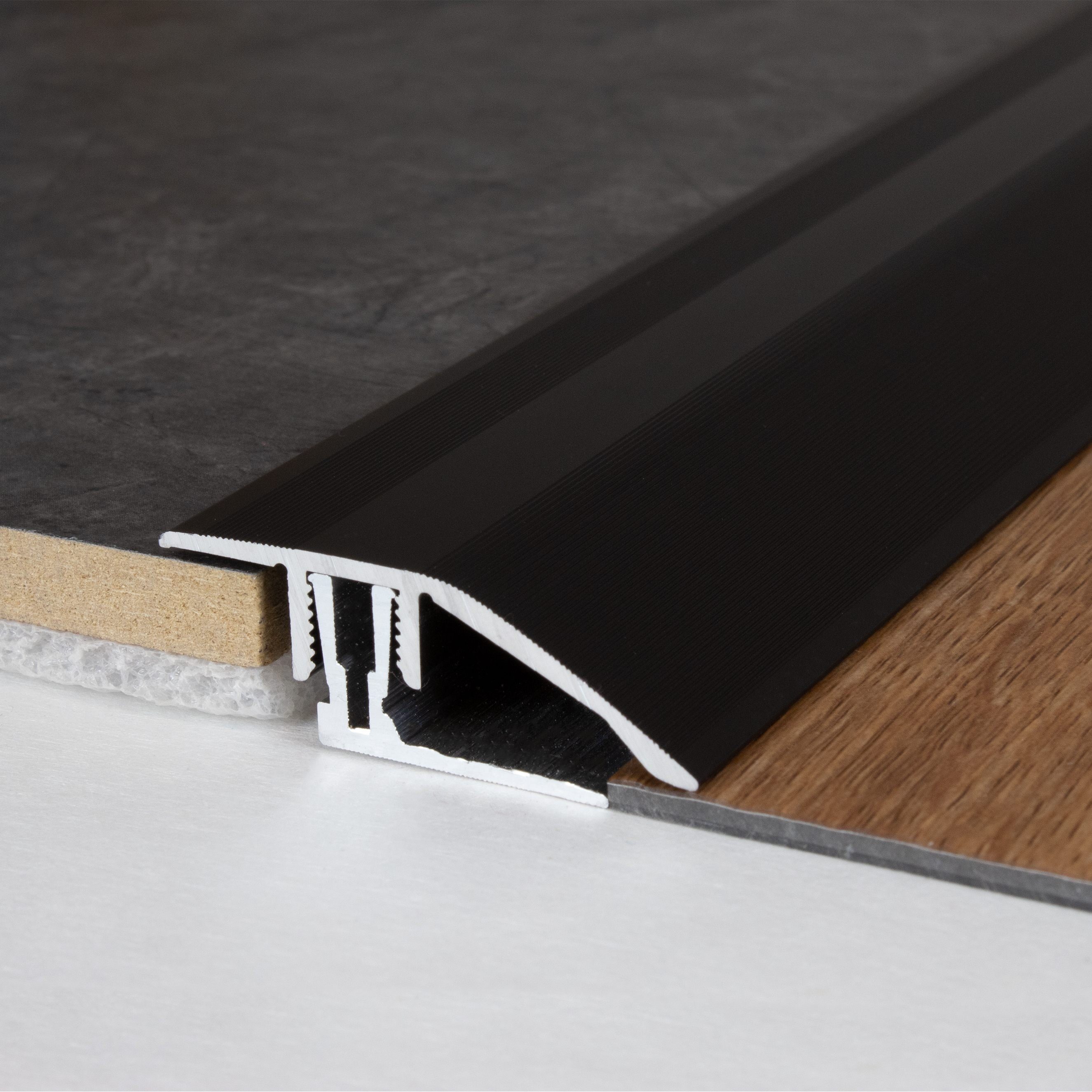 PROVISTON Anpassprofil Anpassungsprofil Alu, 41 x 11 - 15 x 900 mm, 2-teilig, Silber