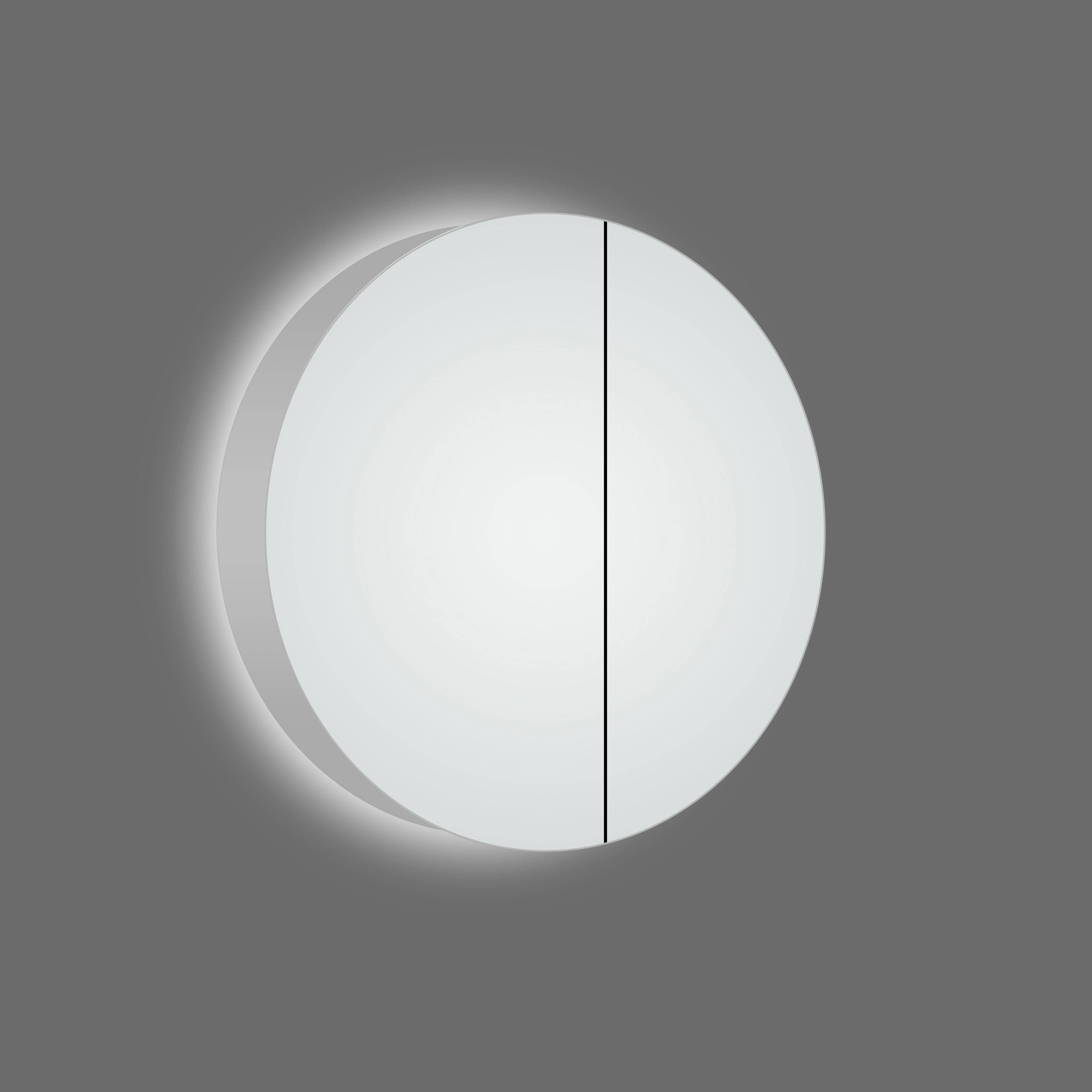 Talos Badezimmerspiegelschrank Ø: 60 cm, LED-Beleuchtung, aus Aluminium und Echtglas, IP24 | Spiegelschränke