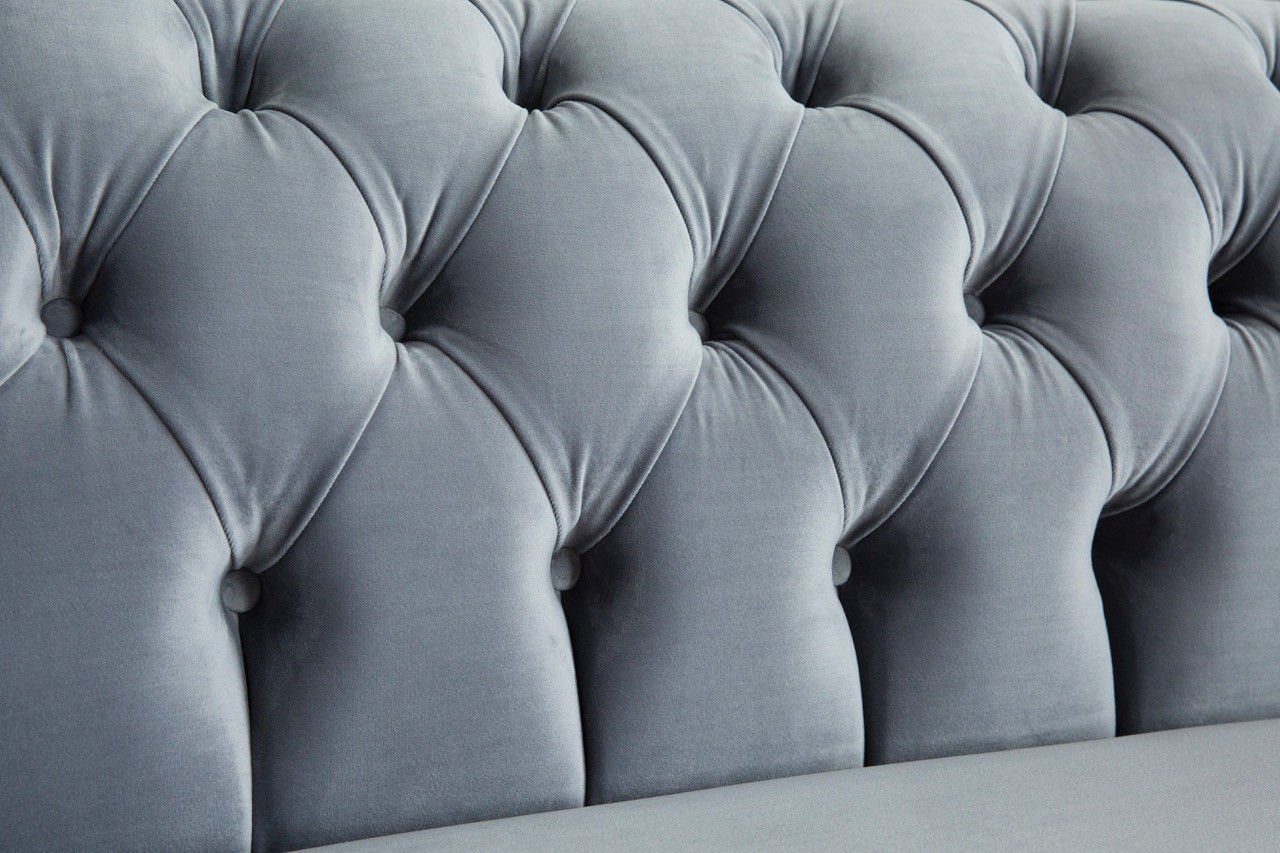 Rückenlehne Chesterfield Chesterfield-Sofa Sitz Couch Stoff Sofa mit Leder sofas JVmoebel Die xxl, big Textil Polster Knöpfen.