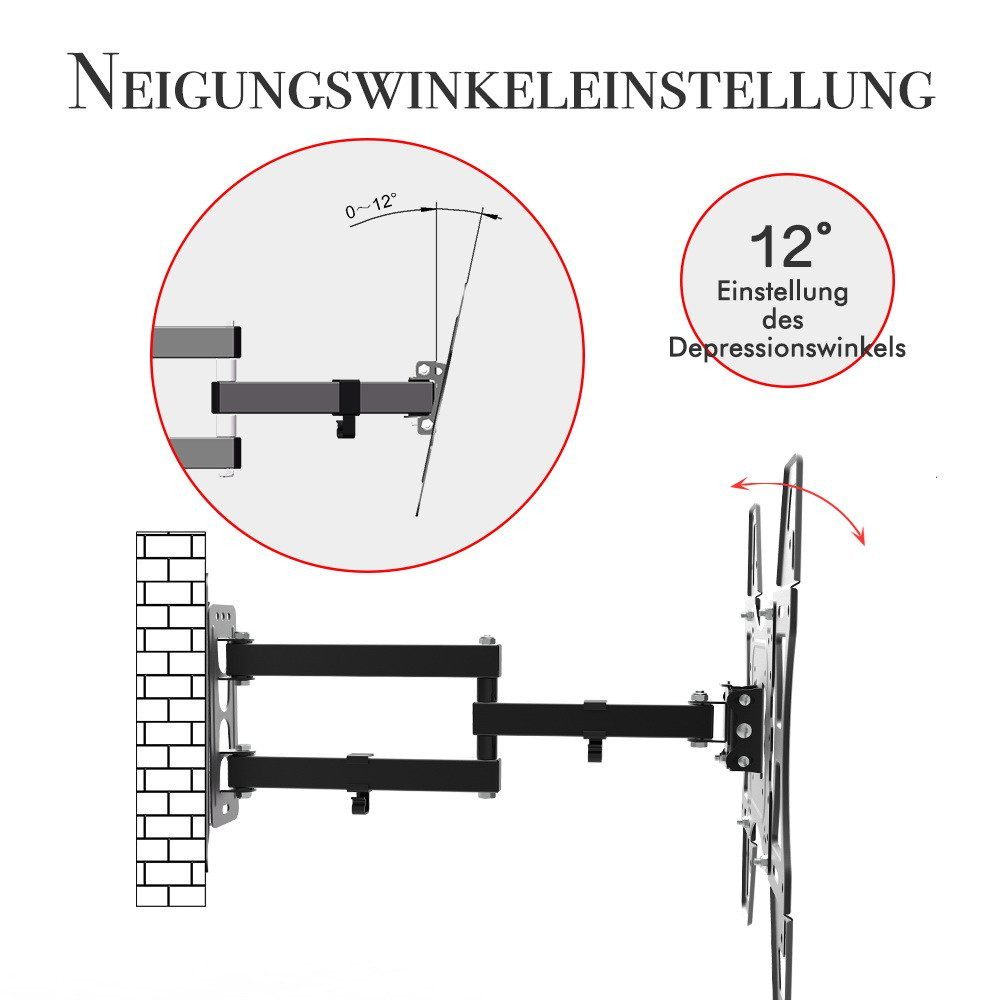 LALAHO TV-Wandhalterung TV Wandhalterung Neigbar max.VESA 400x400mm mit Wasserwaage, (bis 55 Zoll)