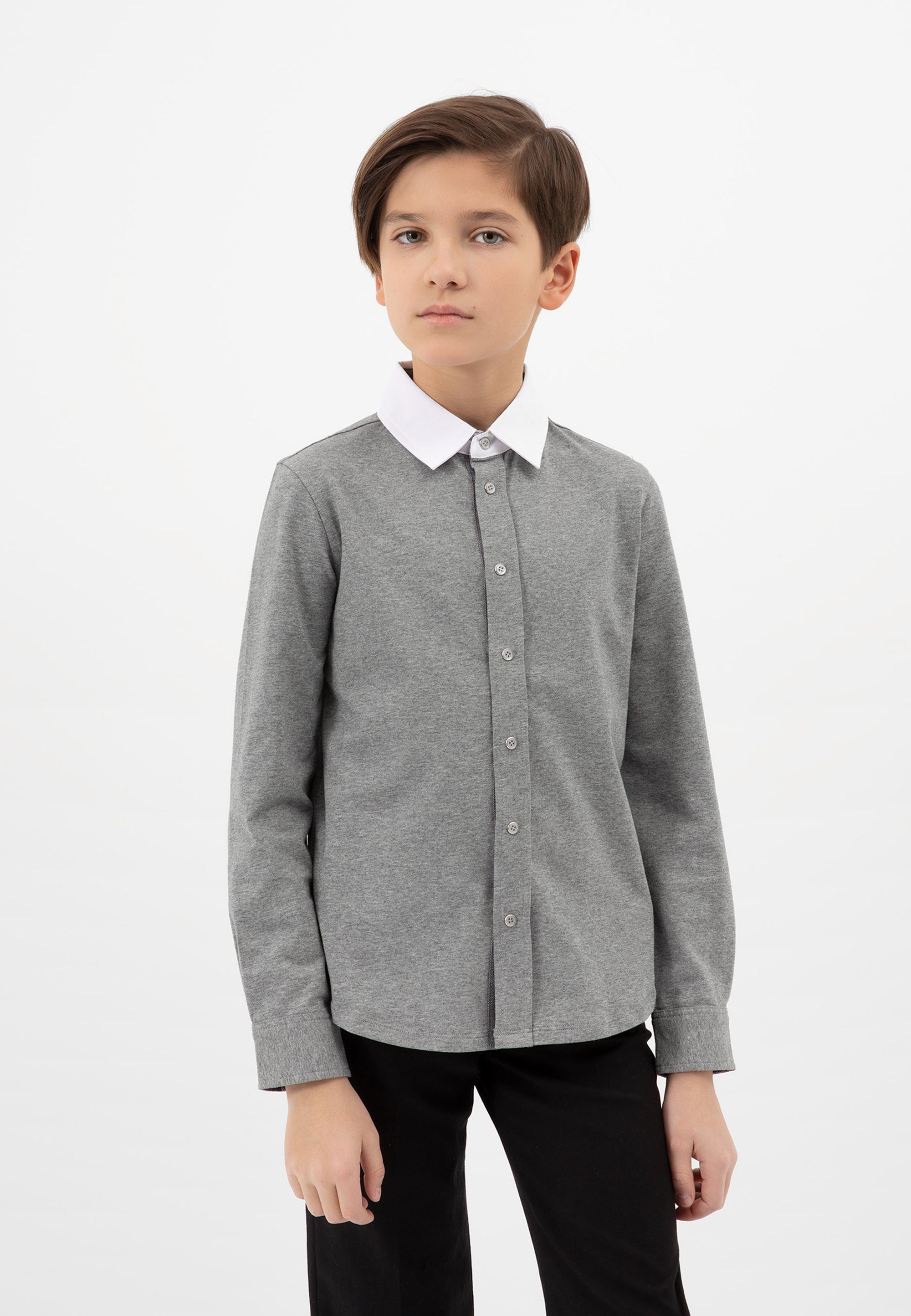 Gulliver Langarmhemd mit Kontrastkragen, Hemd mit Umlegekragen und langem  Knopfverschluss