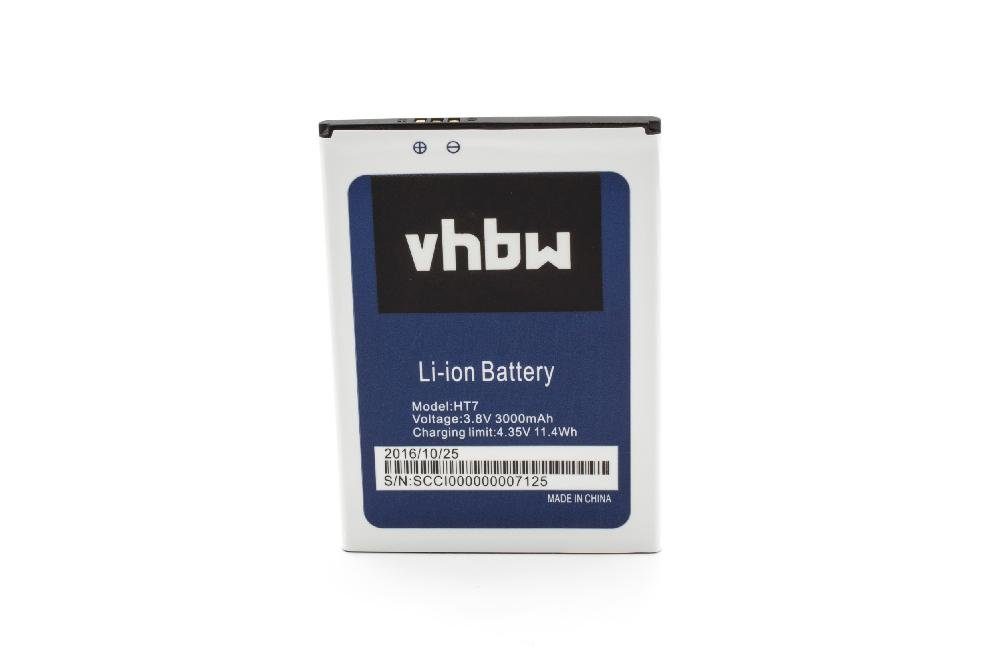 vhbw kompatibel mit Doogee T7 Pro, T7 Smartphone-Akku Li-Ion 3000 mAh (3,8 V)