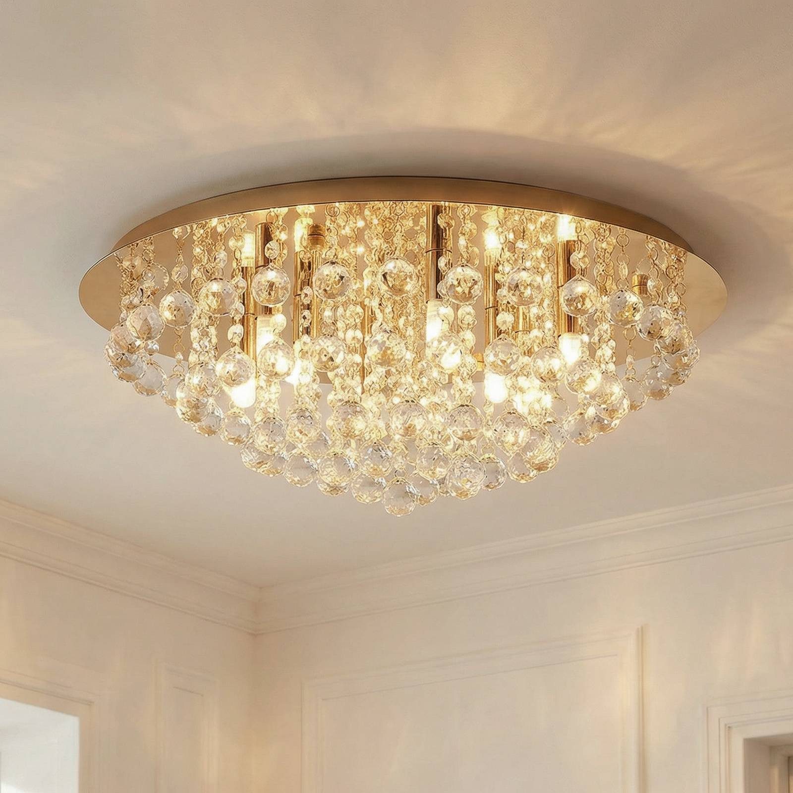 Lindby Deckenleuchten Gillion, Gold / Messing IP20, 8 x 8 W LED günstig online kaufen