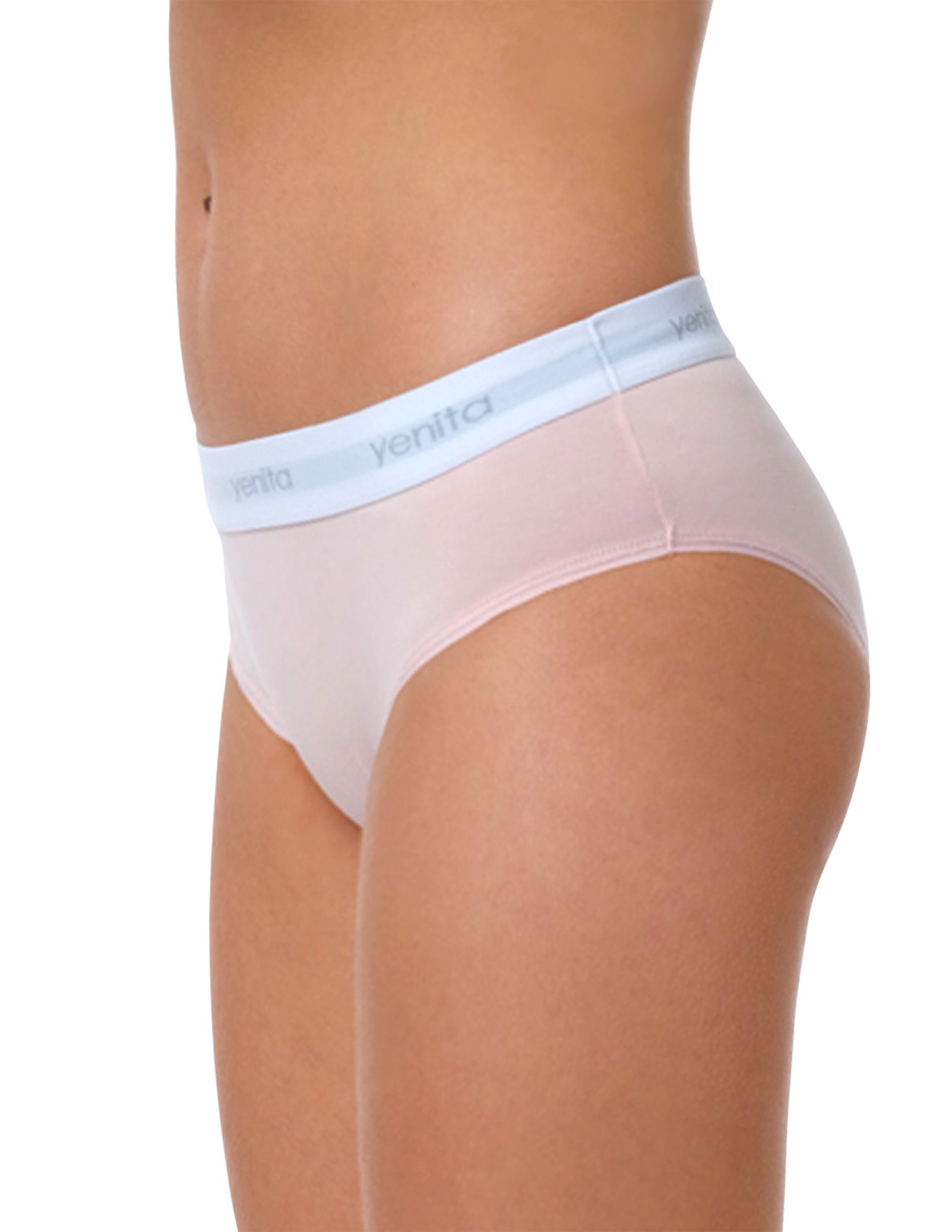 weicher mint-pink-grau Baumwoll-Stretch-Qualität in (3-St) Yenita® Slip Modern-Sports-Collection