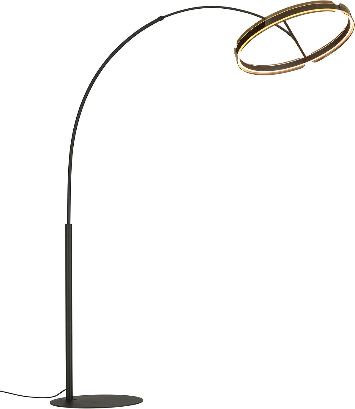 Musterring LED Bogenlampe VALERIA, LED Bogenleuchte 43W 5000 Lumen 2300-4000K CCT Fußschalter, CCT - über Fernbedienung, Dimmfunktion, Ein-/Ausschalter, Memoryfunktion, Nachtlichtfunktion, mehrere Helligkeitsstufen, LED fest integriert, warmweiß - kaltweiß, Fernbedienung, Lichtfarbe stufenlos einstellen, Memory, up+down Licht