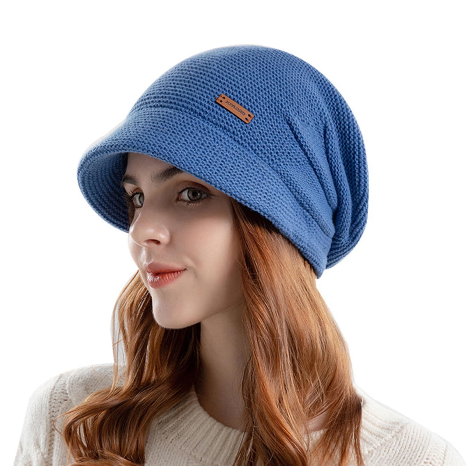 Coonoor Strickmütze Wollmütze WinterMütze Warme Slouchy Strickmütze Mit Bre günstig online kaufen