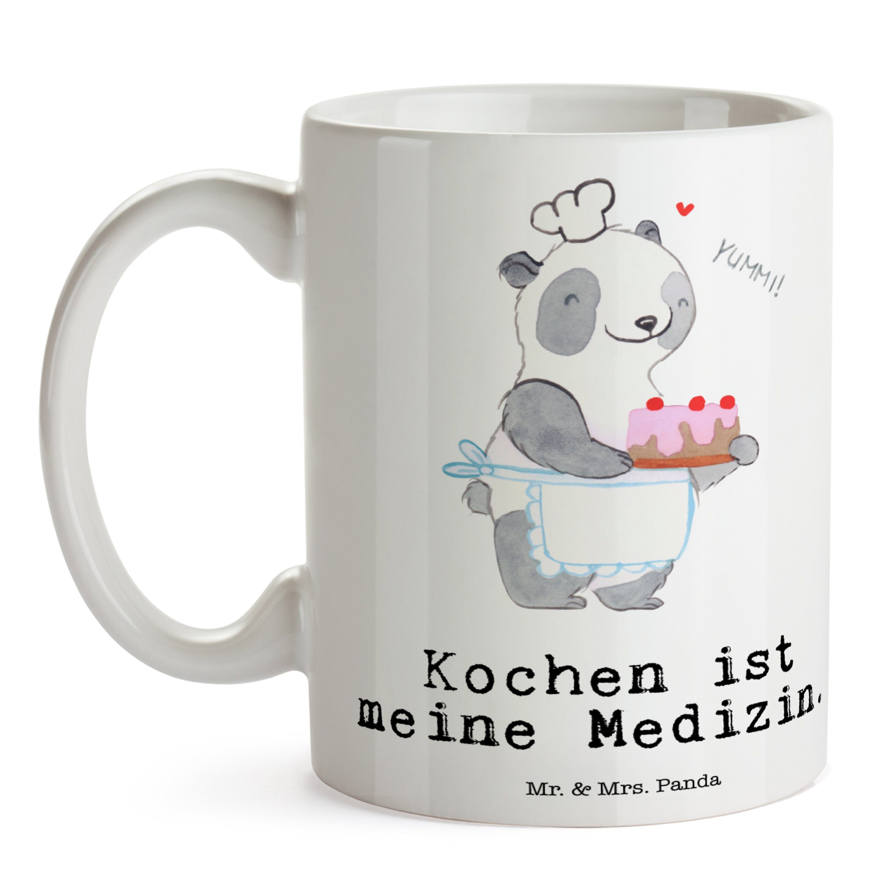 Tasse Dankesc, & Bär Geschenk, Kochen - Medizin Weiß Hobbykoch, Keramik Panda Mrs. Hobbyköchin, Mr. -
