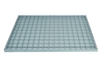 Fußmatte Gleitschutz Gitterrost 60x40cm Maschenrost 30/30 mit ACO ALU Einbaurahmen Zarge Schuhabstreifer, Xanie, rechteckig, Höhe: 26 mm, geeignet für den Innenbereich und Außenbereich