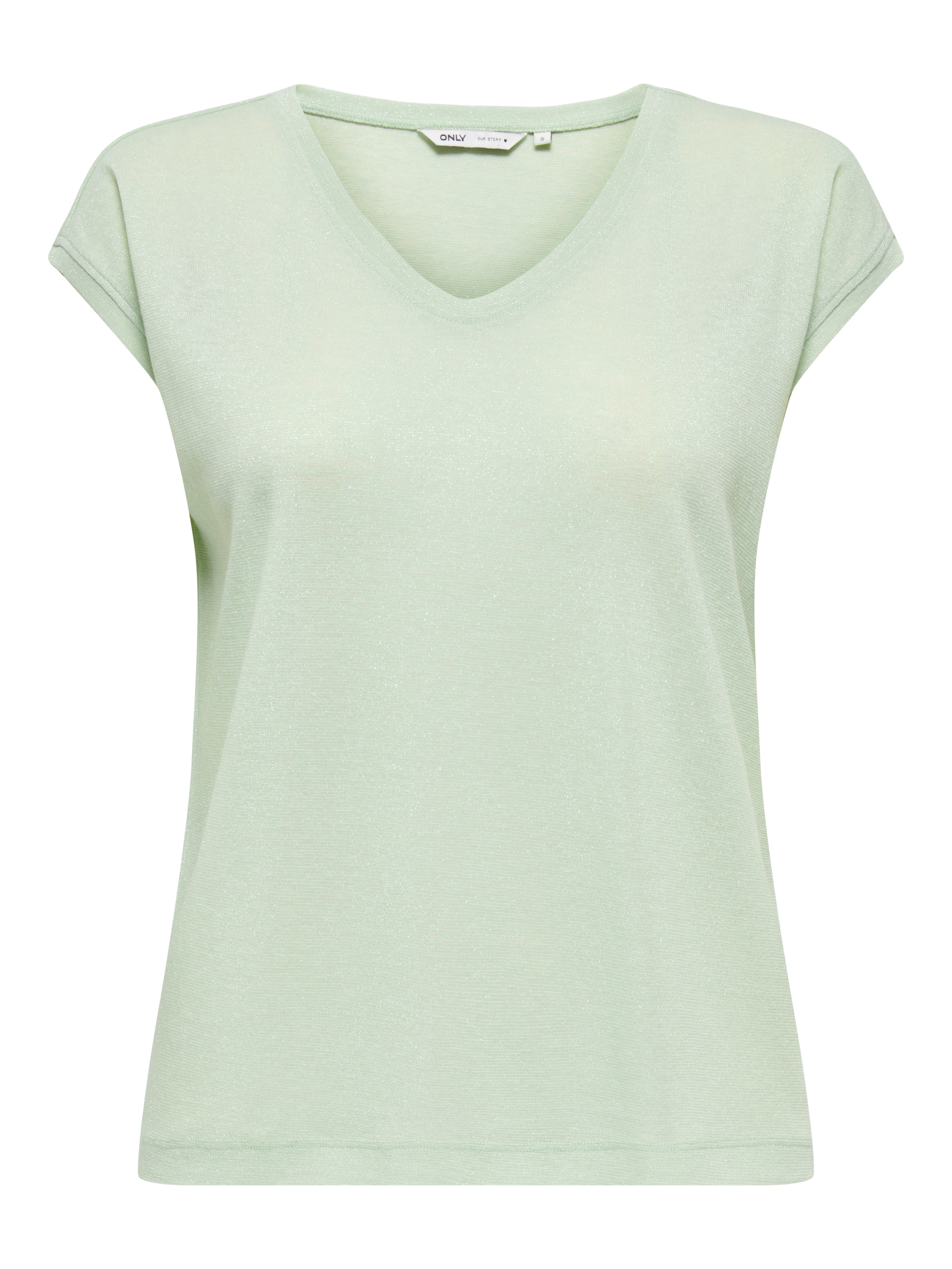 ONLY Kurzarmshirt ONLSILVERY S/S V NECK LUREX TOP JRS NOOS günstig online kaufen