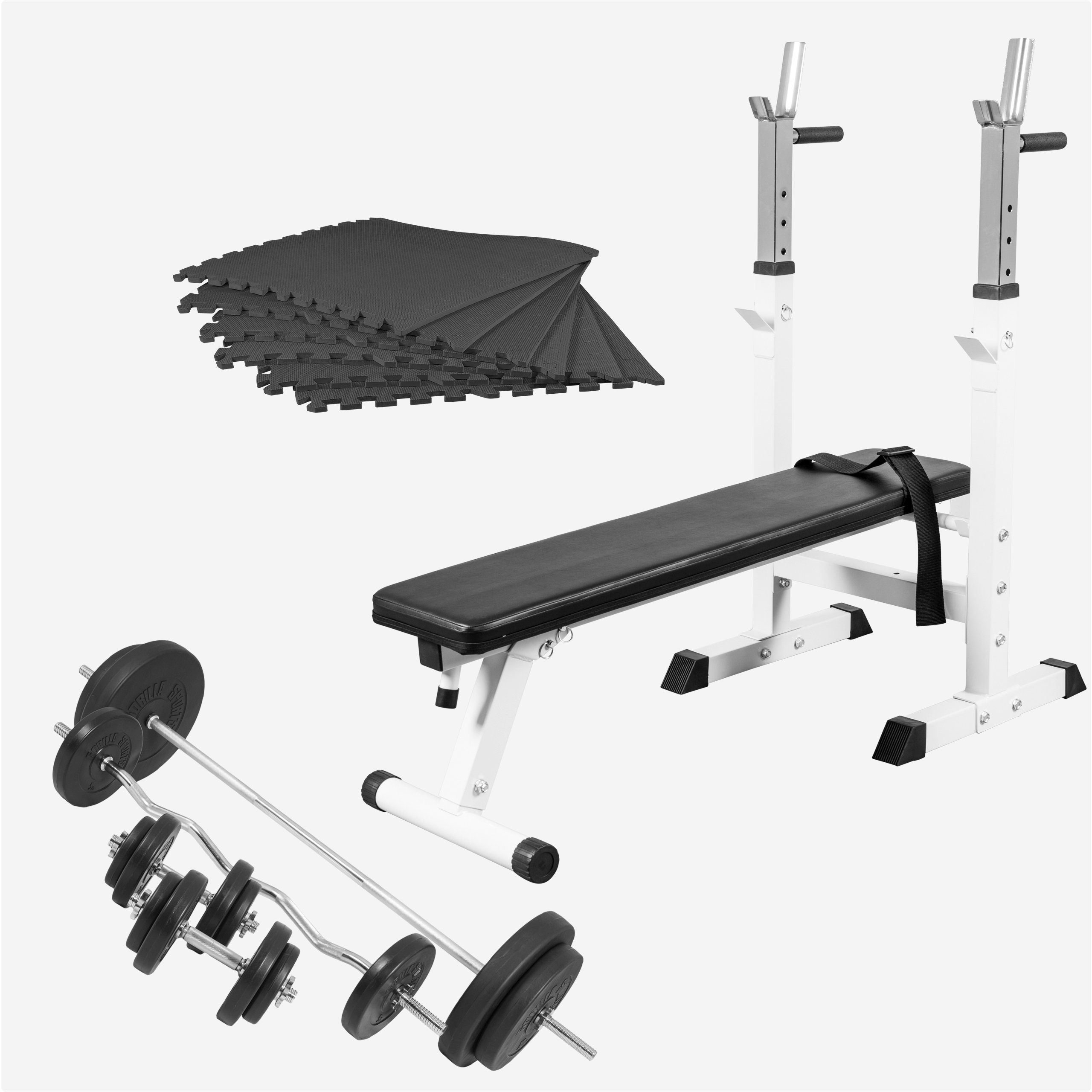 GORILLA SPORTS Hantelbank Hantelbank Komplettset 100 kg, (37-tlg)