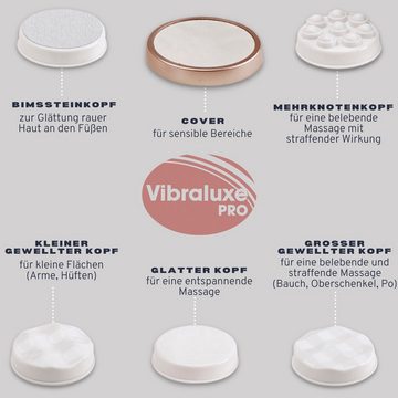 Best Direct® Massagegerät Vibraluxe Pro®, In 2 Varianten 6-tlg., silber oder gold, zur Straffung der Haut, Vibration und Rotation mit Bimsstein Diätplan