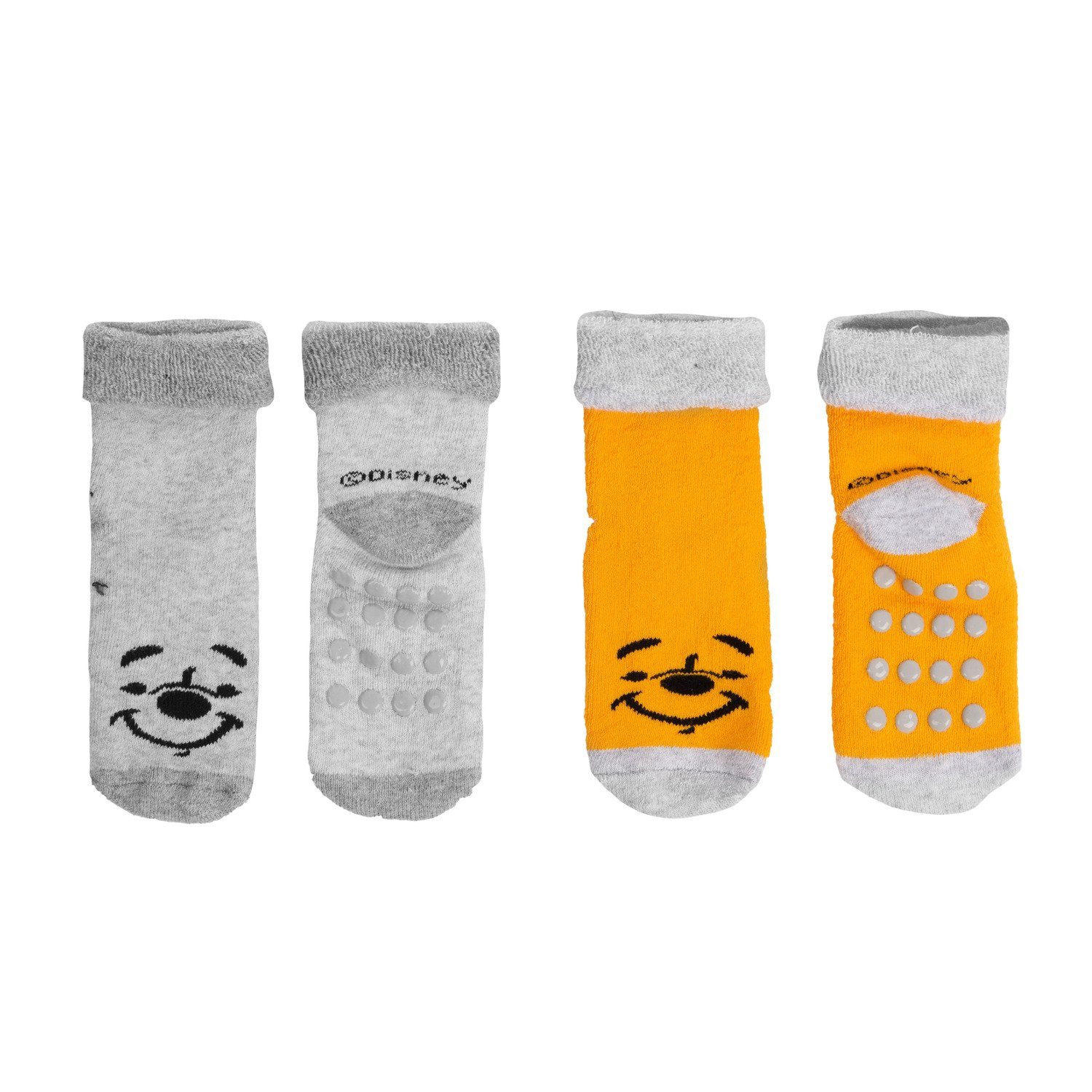United Labels® Socken »Disney Winnie Puuh Babysocken Unisex ABS Rutschfeste  Baby Socken Grau/Gelb (2er Pack)« online kaufen | OTTO