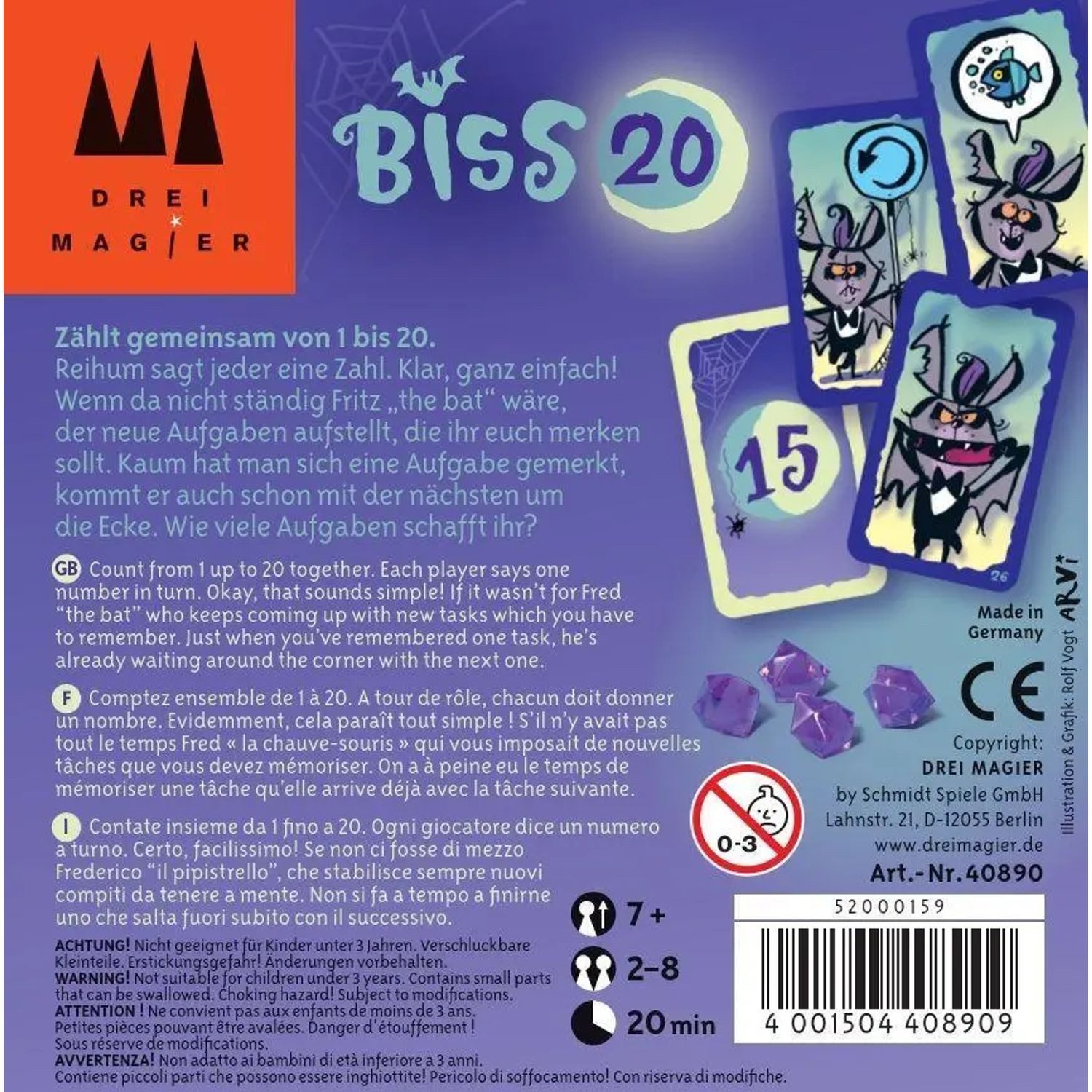 Schmidt Spiele Spiel Biss 20. Drei Magier® Kartenspiel