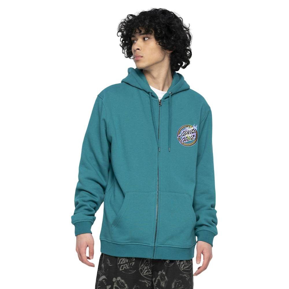 Santa Cruz Sweatjacke Ziphoodie Santa Cruz Dot geteilte Flamed Kängurutasche Holo