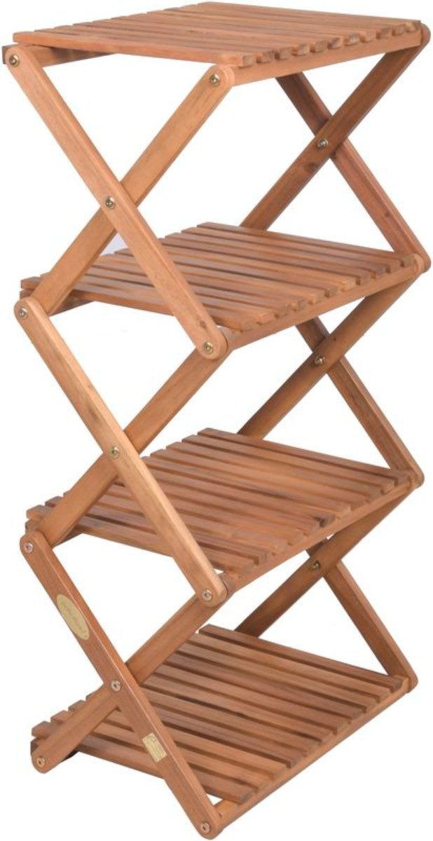 finehomegarden Pflanzentreppe Pflanzregal TULSA mit 4 Ebenen klappbarer H85cm Blumenständer (1 St), Pflanzenregal aus Holz Blumentreppe Akazie FSC 100% / Paket