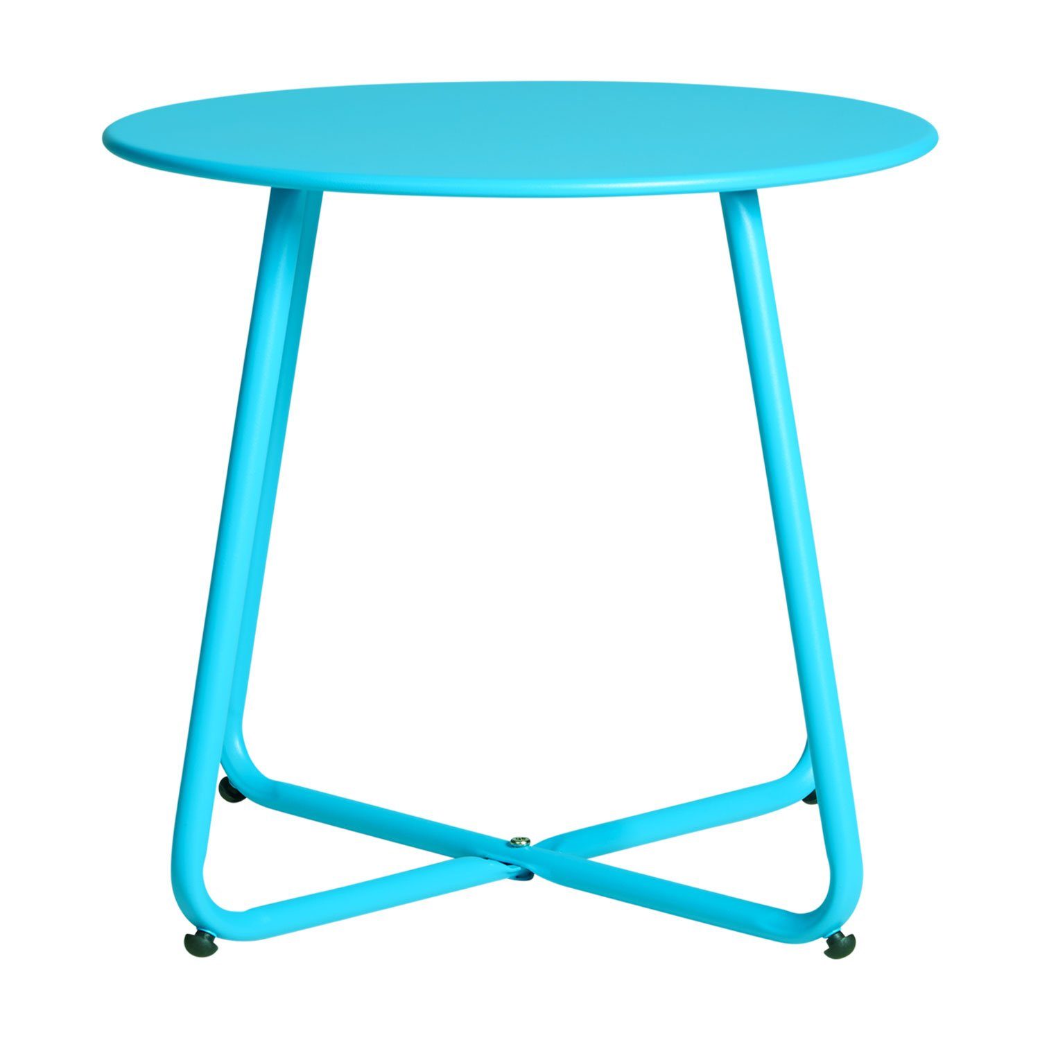 Beistelltisch Tisch blau Metall Gartentisch | blau blau Homestyle4u Set) Rund | (kein Kaffeetisch