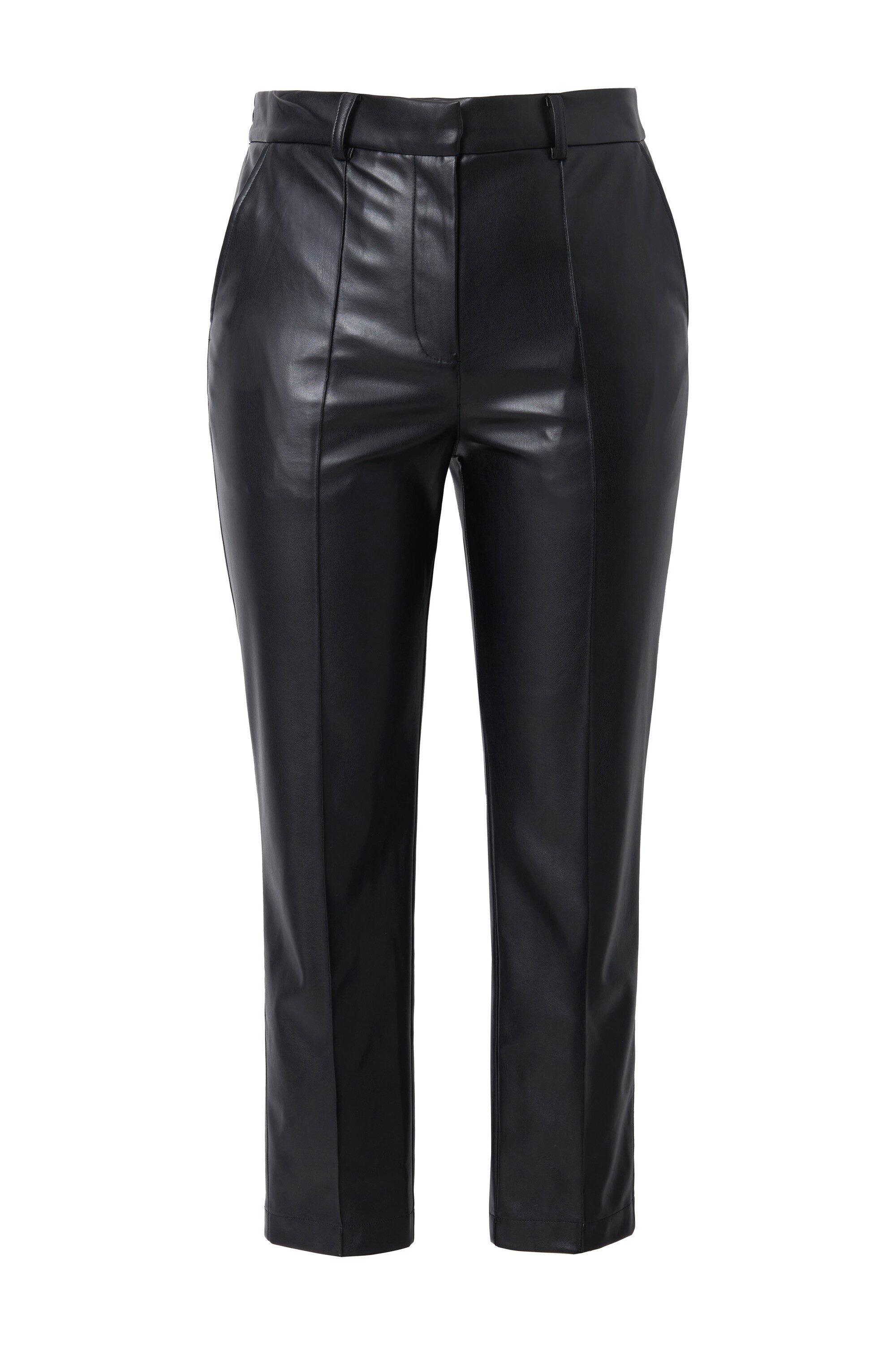 Studio Untold Funktionshose Fakeleder-Hose Mom-Shape teilelastischer Bund günstig online kaufen