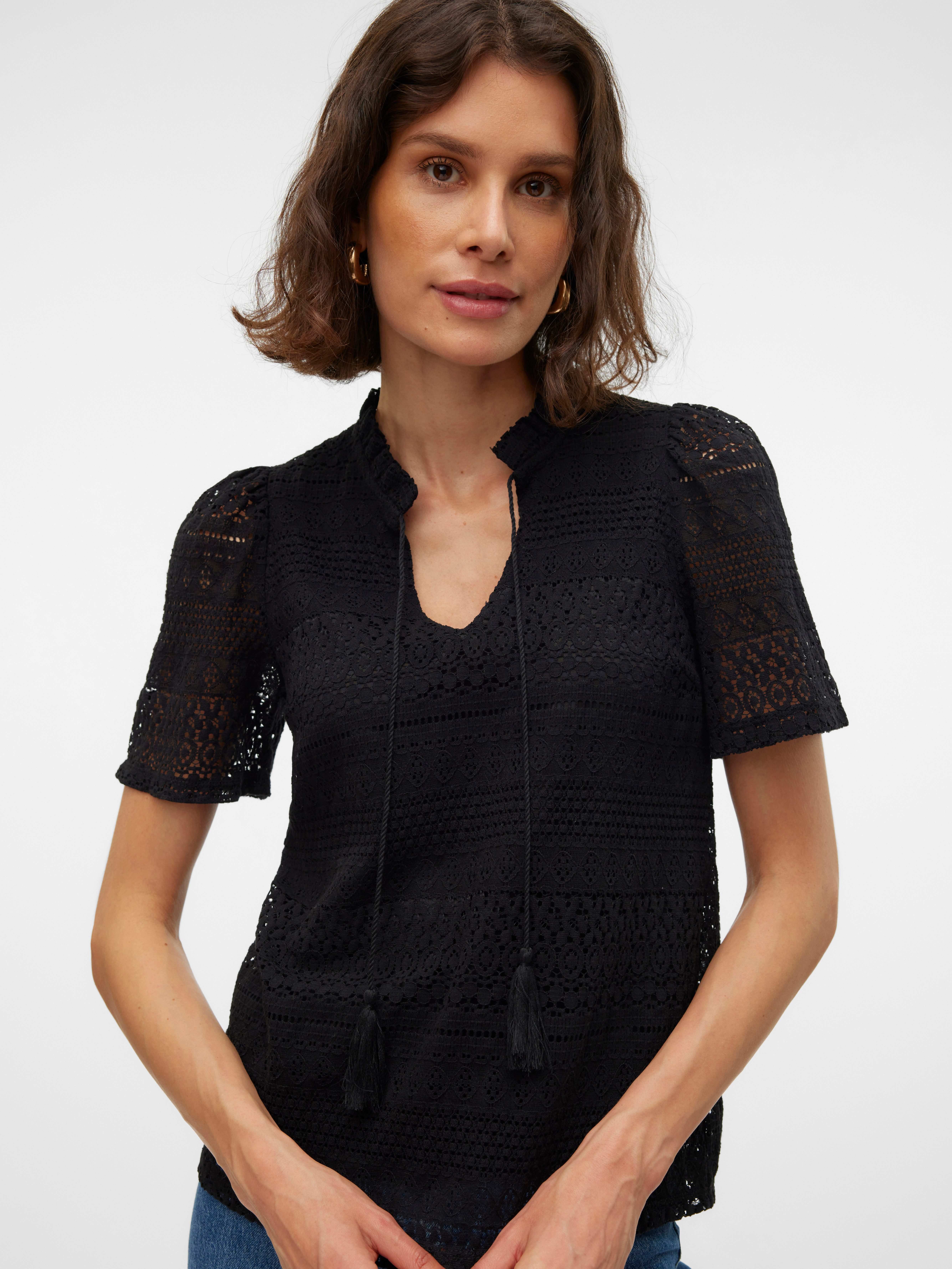 Vero Moda Spitzenshirt VMHONEY LACE S/S günstig online kaufen