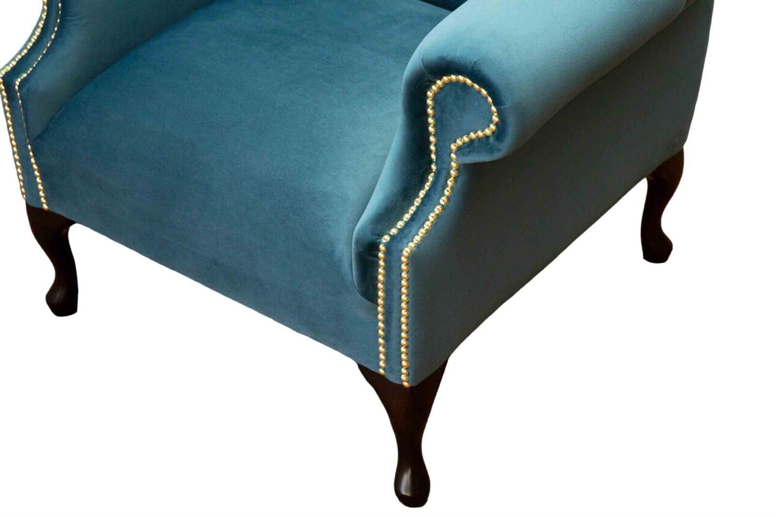 Sofa Polster Neu, Made Einsitzer Möbel Blau Chesterfield Couch Europe In Ohrensessel JVmoebel Ohrensessel