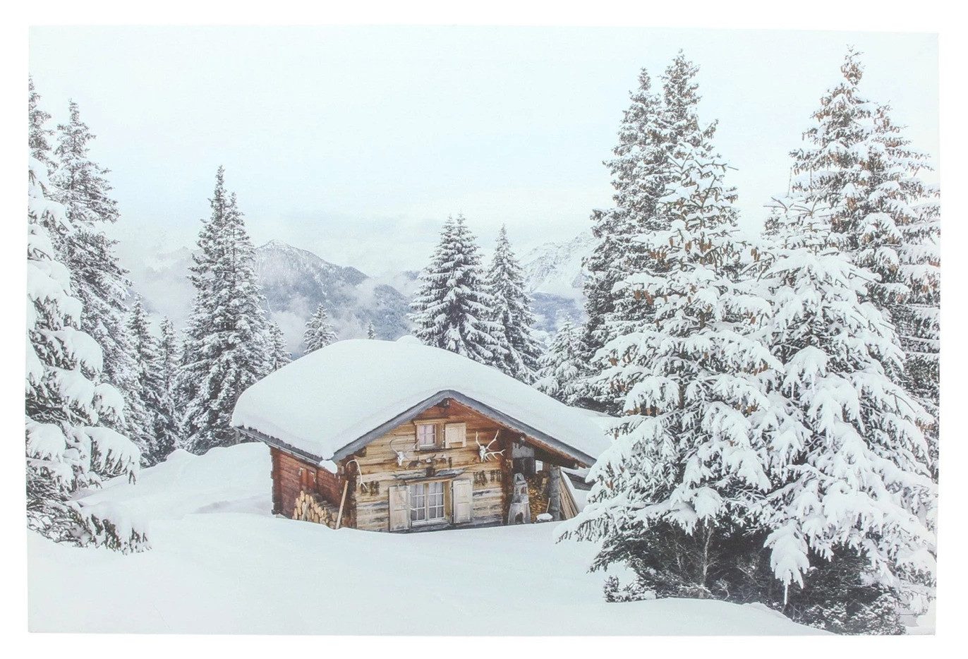 Home-trends24.de Leinwandbild LED Bild Winterlandschaft Leinwand Beleuchtet Weihnachten Wand Deko – Bild 4 von 5