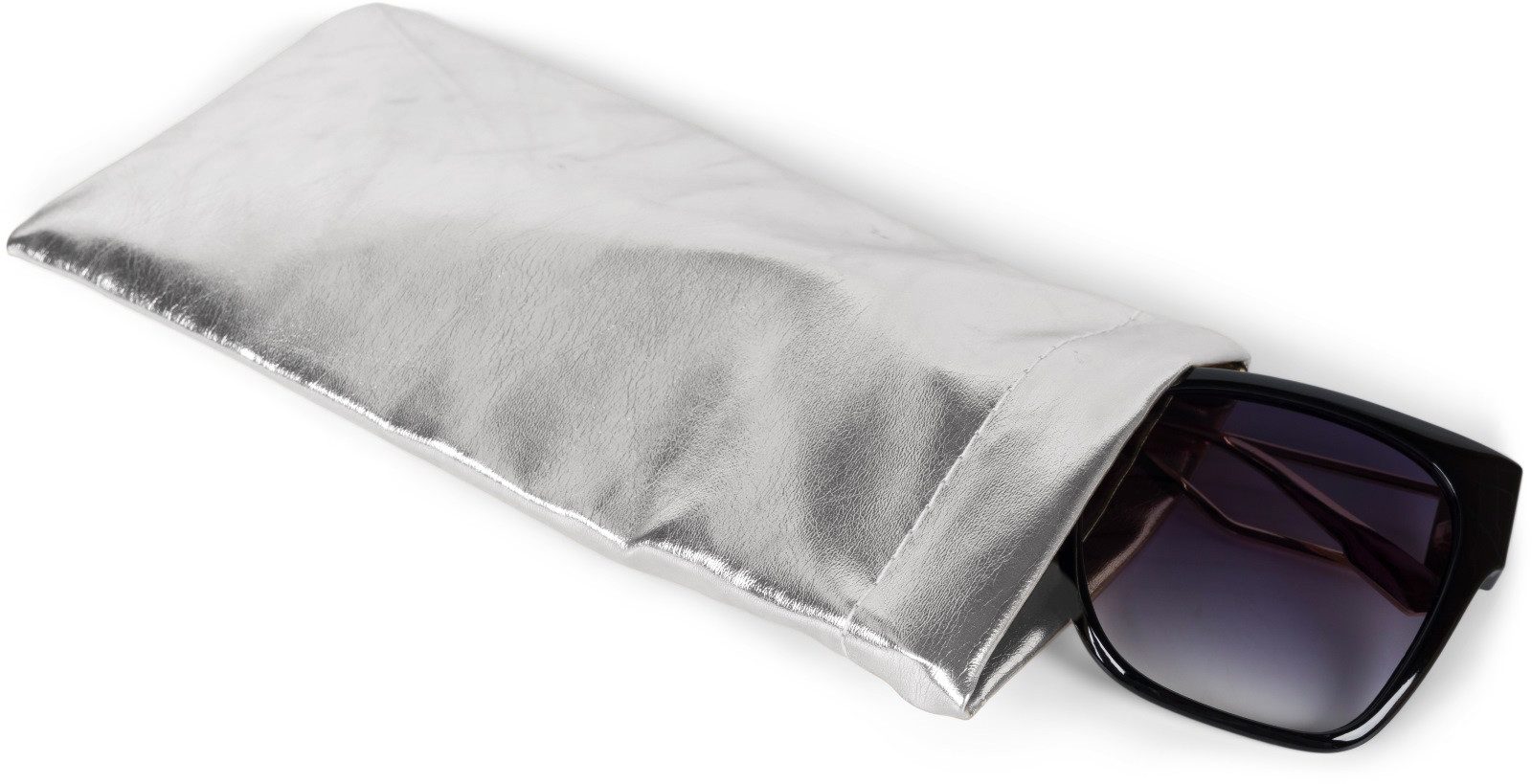 styleBREAKER Brillenetui Brillenetui Metallic mit Putztuch