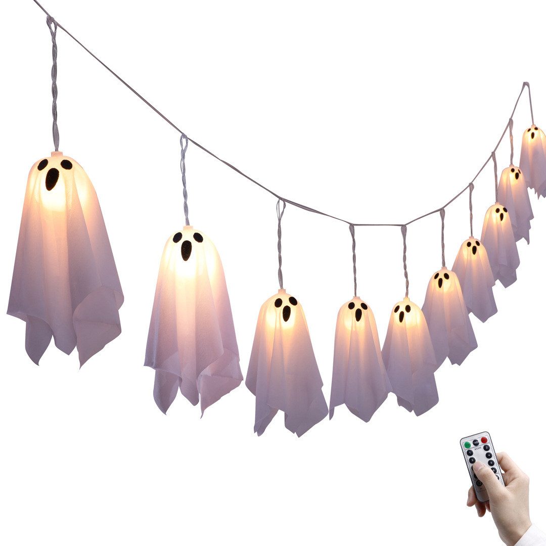 Coonoor LED-Lichterkette Halloween-Geister-Lichterkette 10 Stück Geister-Ha günstig online kaufen