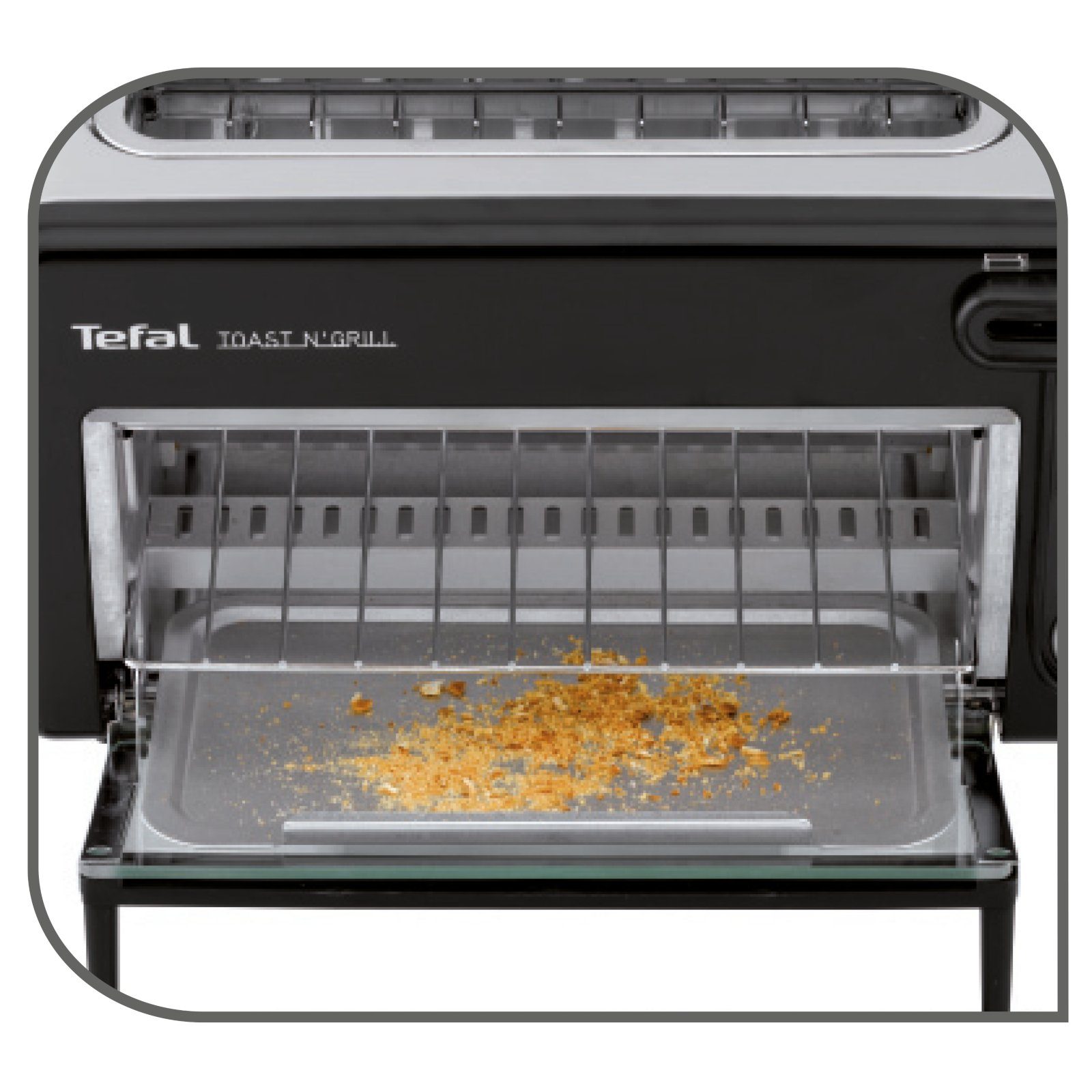 Tefal 2-in-1-Toaster Toast n' Grill TL6008 2 1300 Scheiben, Toaster Mini Backofen W Tischbackofen für Ofen