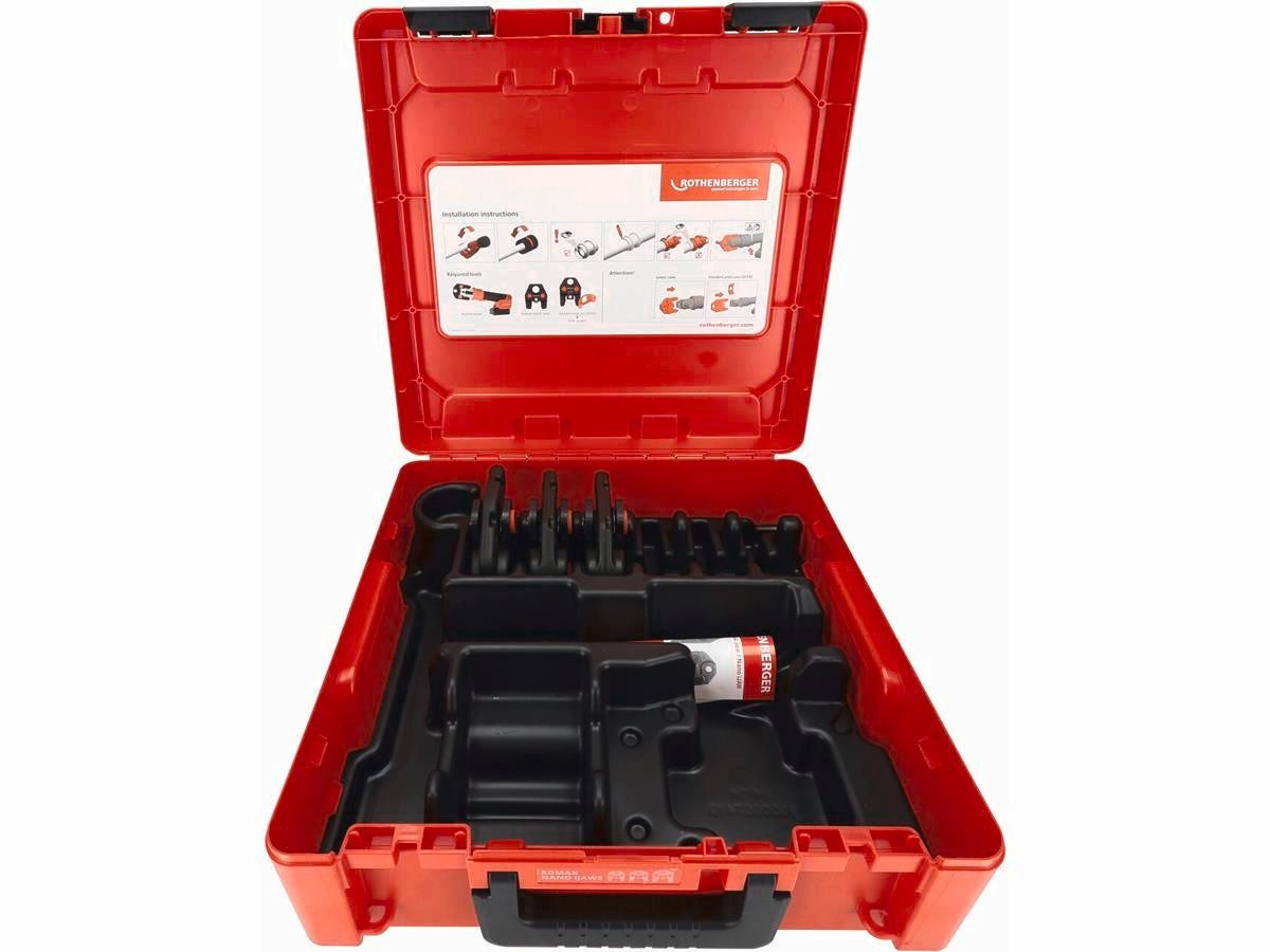 Rothenberger Werkstattpresse ROMAX NANO iJAWs, Set, 4-tlg., inkl. Koffer, Pressbacke TH16, TH20 und TH26