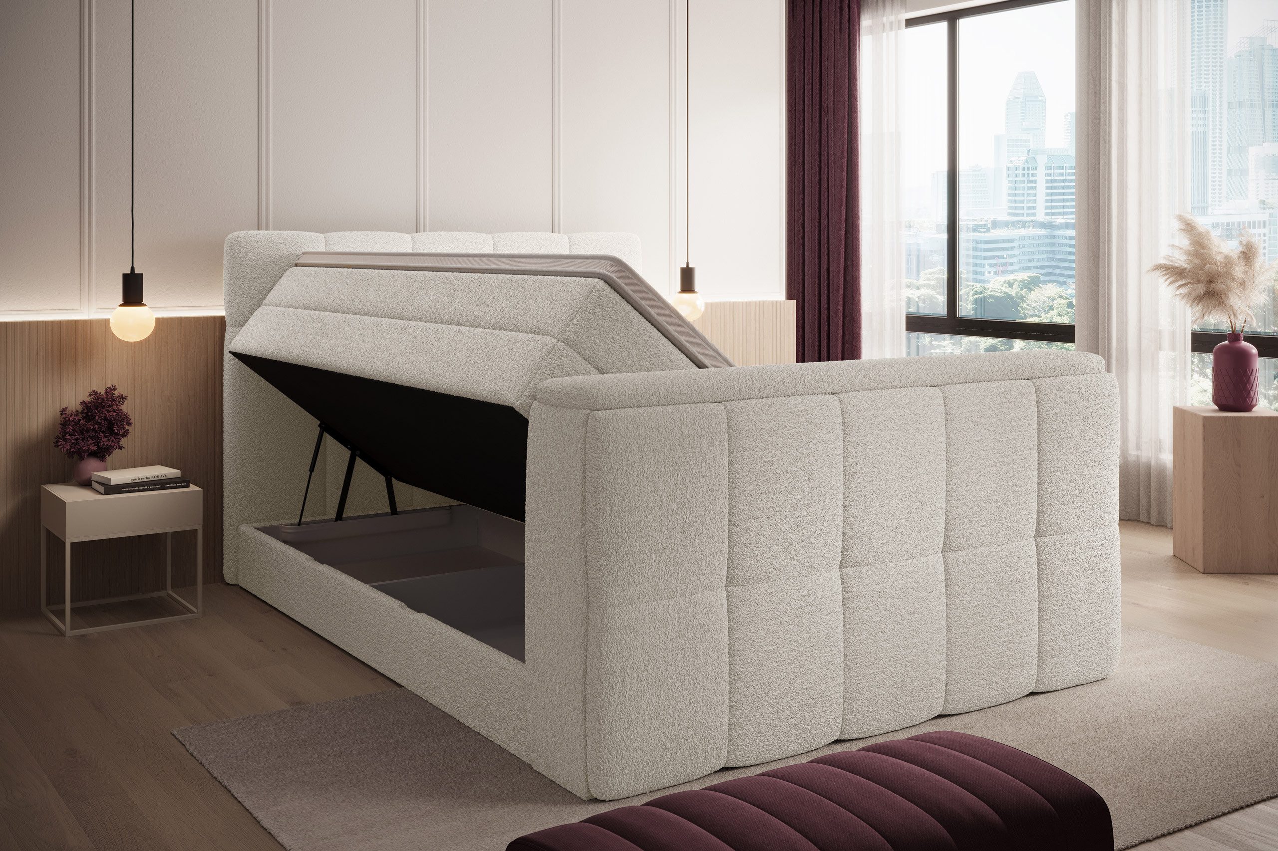 wonello Boxspringbett Madison 3 mit TV-Lift, mit Bettkasten, Taschenfederke günstig online kaufen