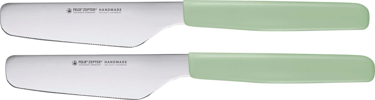 Felix Solingen Brotzeitmesser Brunchmesser (2 Stück), X50 CrMoV15 Klingenstahl, hochglanz