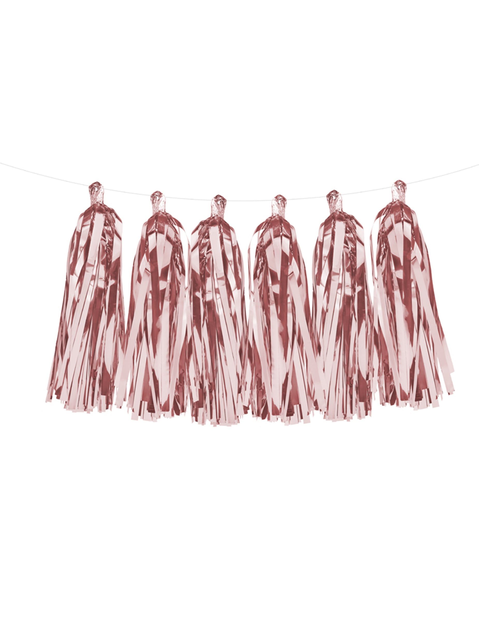 partydeco Kostüm Tassel-Girlande Partydeko roségold 2,5m