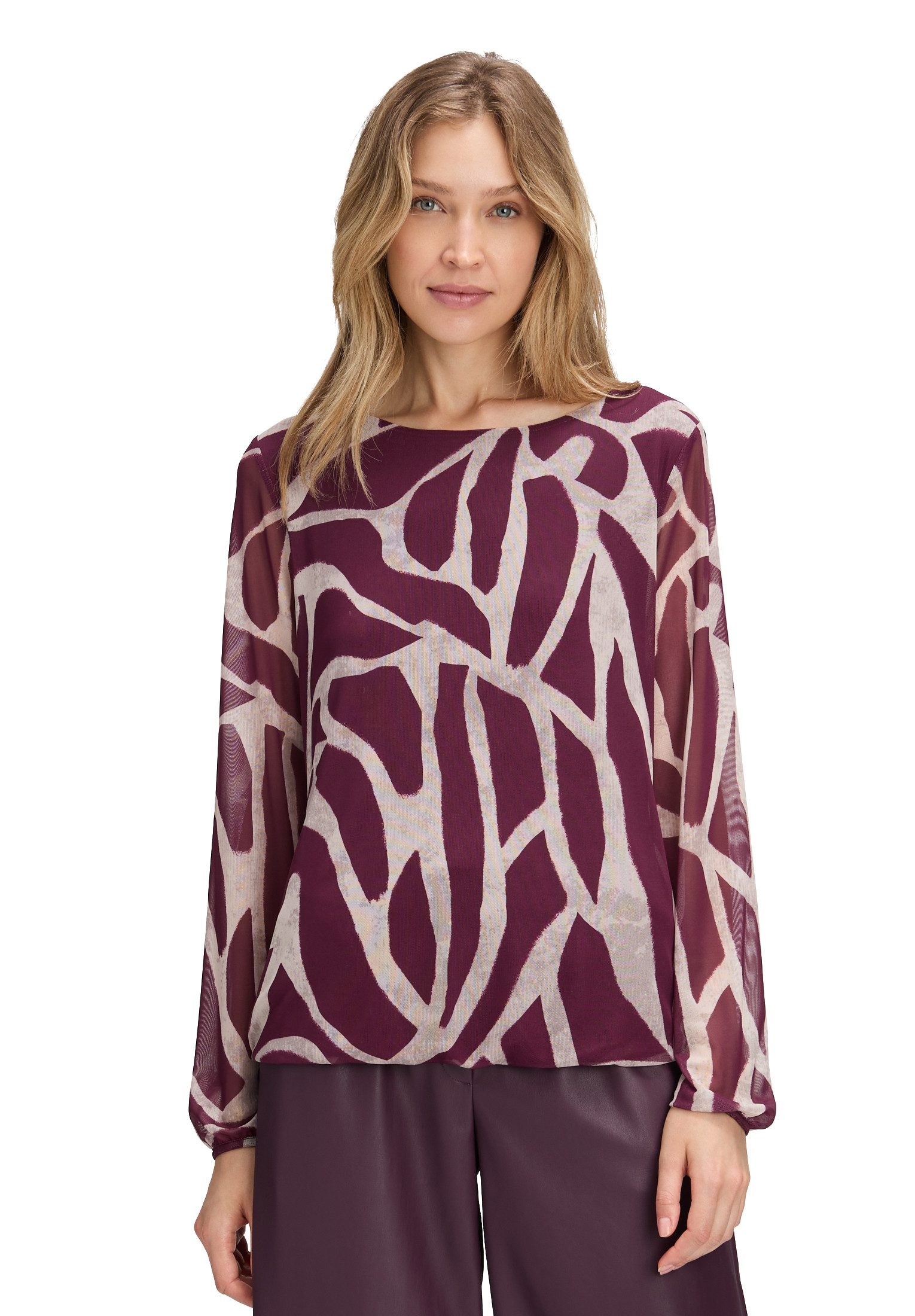 Betty&Co Kurzarmshirt Damen Mesh-Shirt mit Gummizug (1-tlg) günstig online kaufen