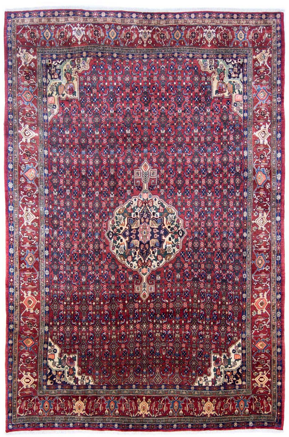 Wollteppich Bidjar Medaillon Rosso 286 x 201 cm, morgenland, rechteckig, Höhe: 15 mm, Unikat mit Zertifikat | Kurzflor-Teppiche