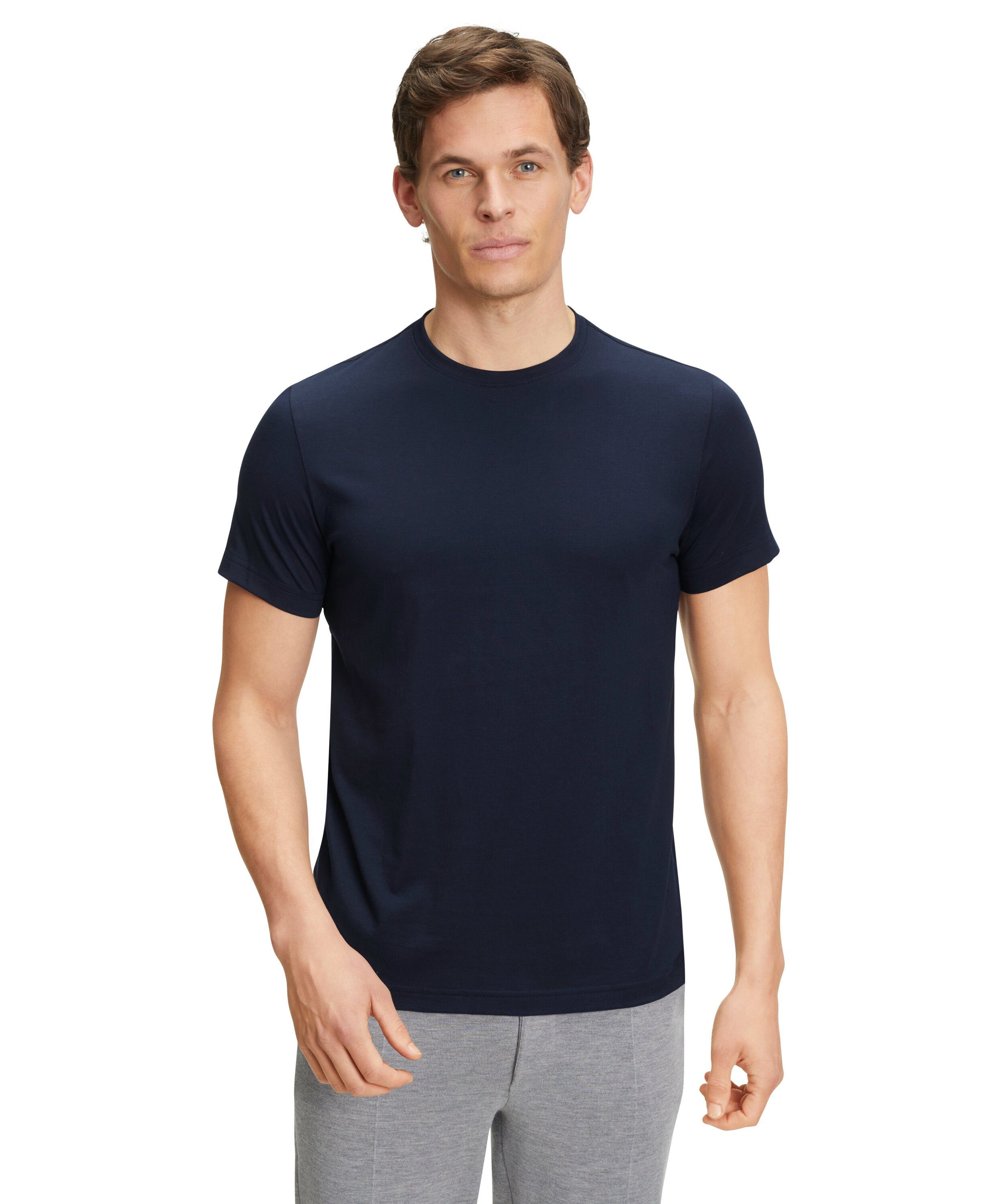 aus Pima-Baumwolle FALKE (6116) T-Shirt hochwertiger space blue (1-tlg)