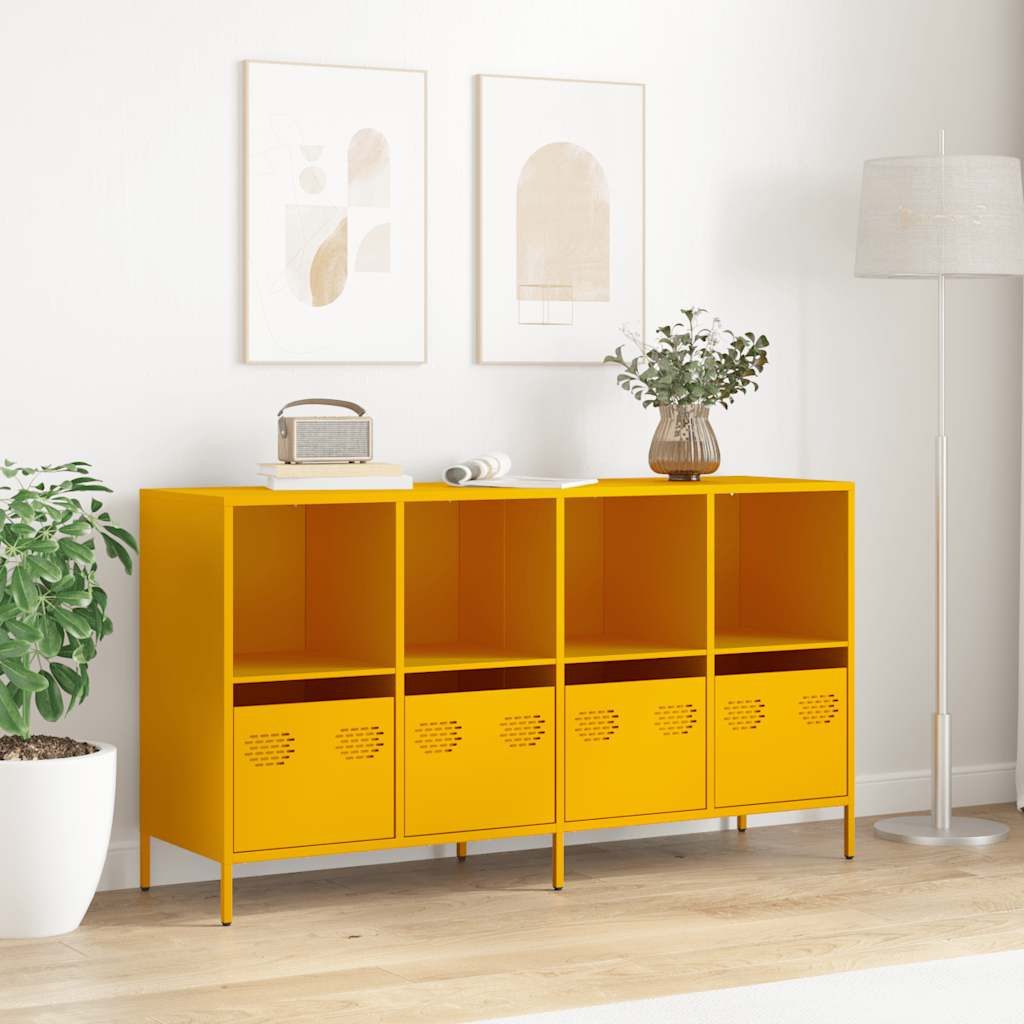vidaXL Sideboard Sideboard Senfgelb 135x39x73,5 cm Kaltgewalzter Stahl (1 S günstig online kaufen