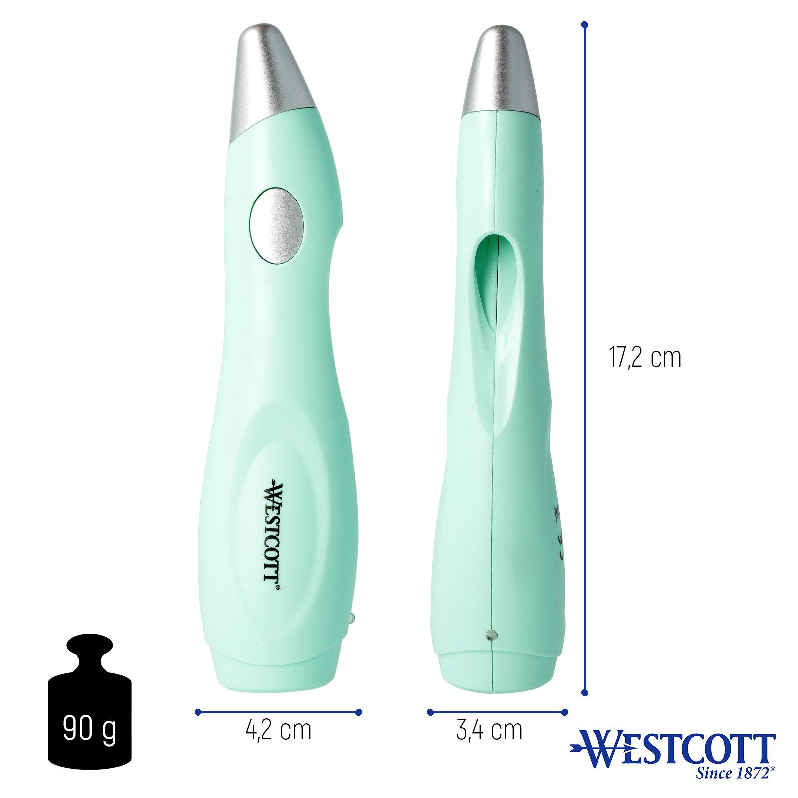 WESTCOTT Airbrushpistole Airbrush Set Kinder, Elektr. Farbsprühstift mit 12 Filzstiften, USB, inklusive 19 Schablonen