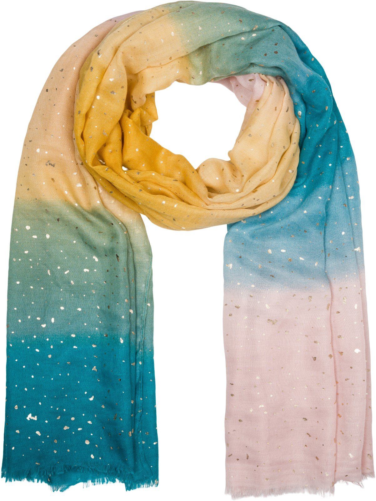styleBREAKER Modeschal Schal Farbverlauf Metallic Details, günstig online kaufen