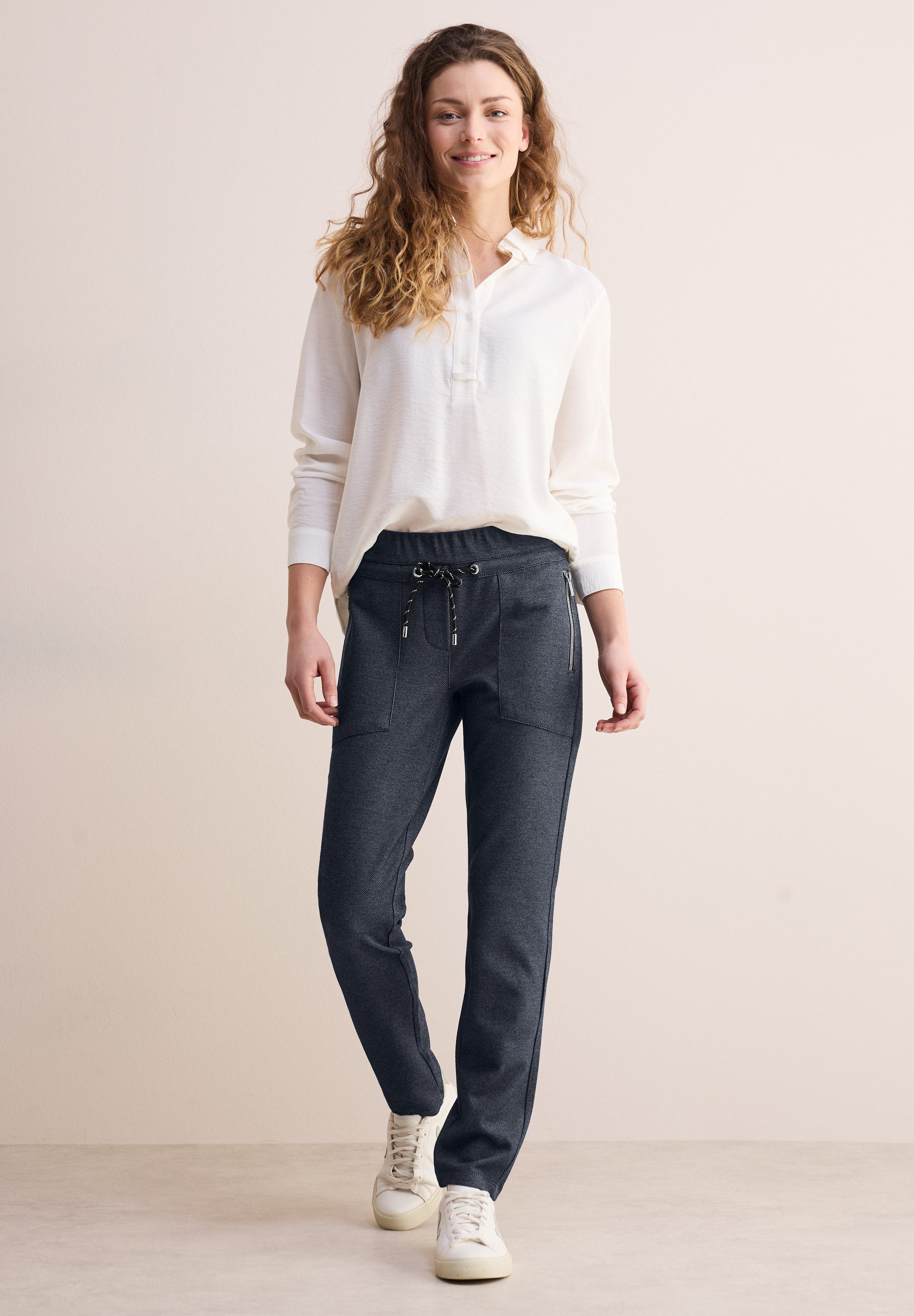 CECIL Stoffhose im elastischen Materialmix