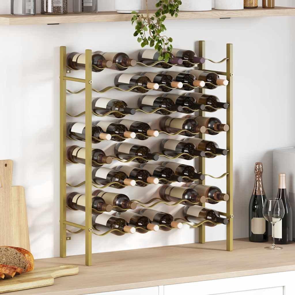 vidaXL Weinregal Weinregal für 48 Flaschen Golden Metall, 1-tlg.