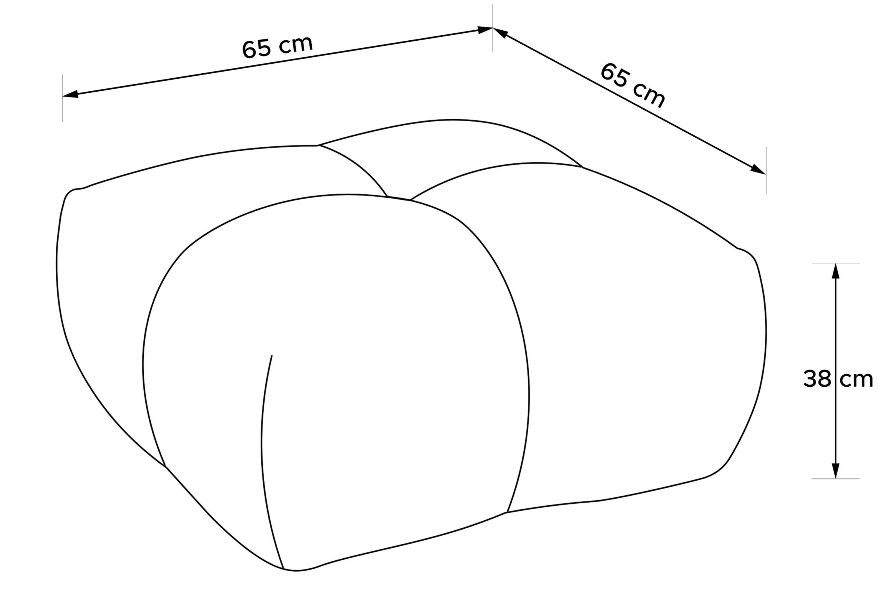 KONSIMO® Sitzhocker VENA Polsterhocker, Pouf, Japandi-Stil, Premiumqualität aus EU, wasserabweisender Stoff, Bouclé, mit Steppung