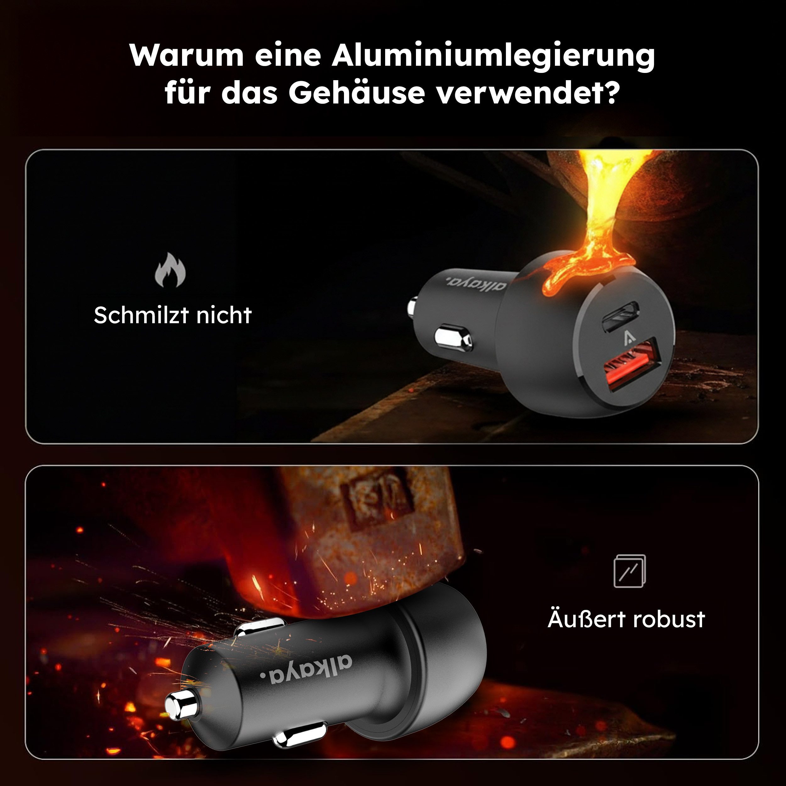 alkaya. Schnellladekabel KFZ Ladegerät USB C Auto Ladekabel Handy Autoladekabel, Für Xiaomi, Für Huawei, für Apple iPhone, für Samsung Galaxy, Für Google, Für S – Bild 4 von 5