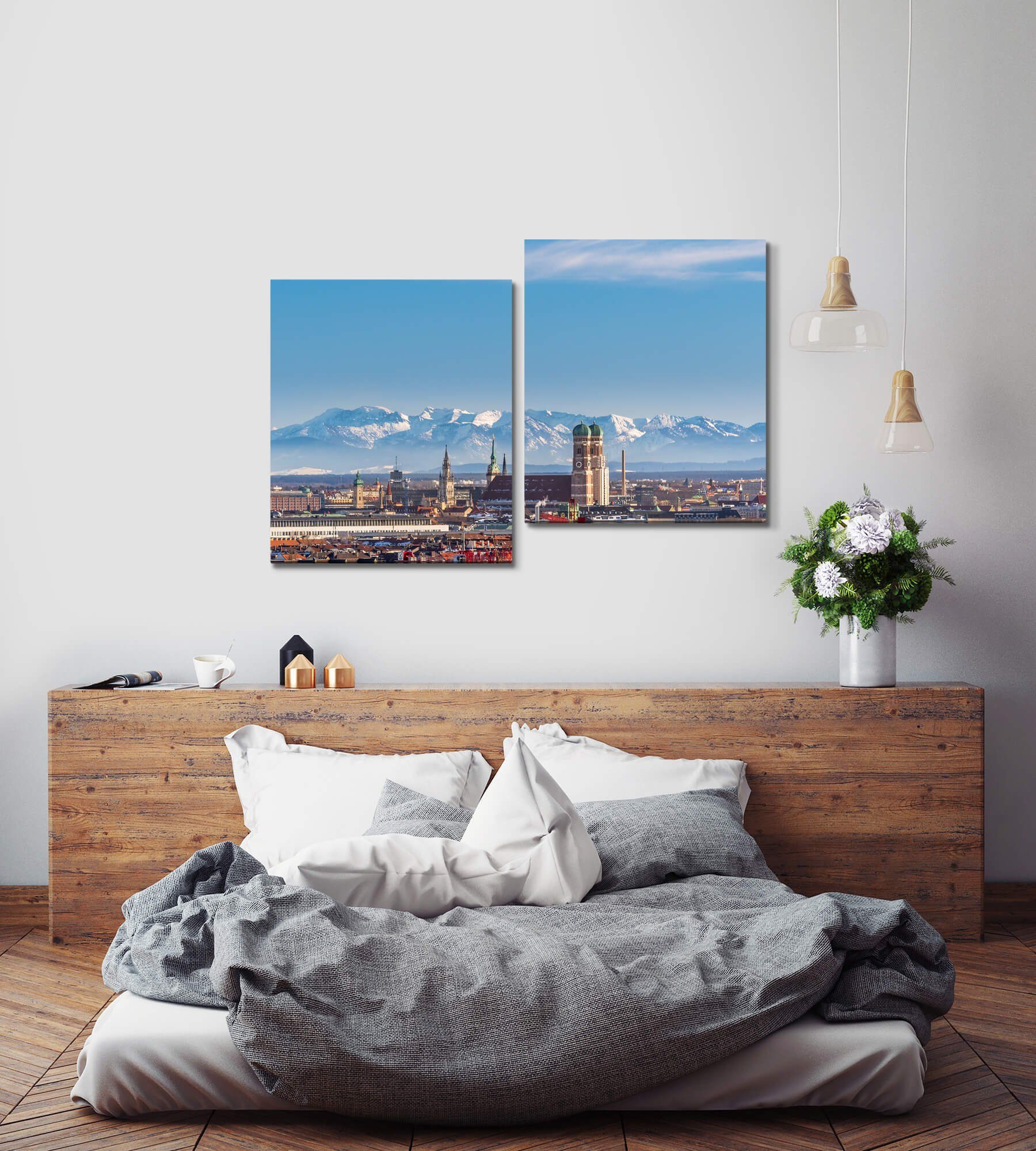 Sinus Art Leinwandbild Panorama von München günstig online kaufen