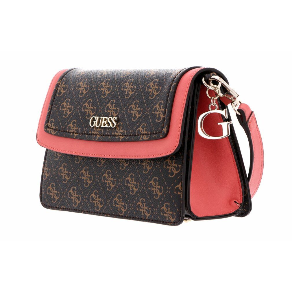 Guess Umhängetasche Camy 4G Logo Crossbody Tasche Koralle/Braun Für Frauen